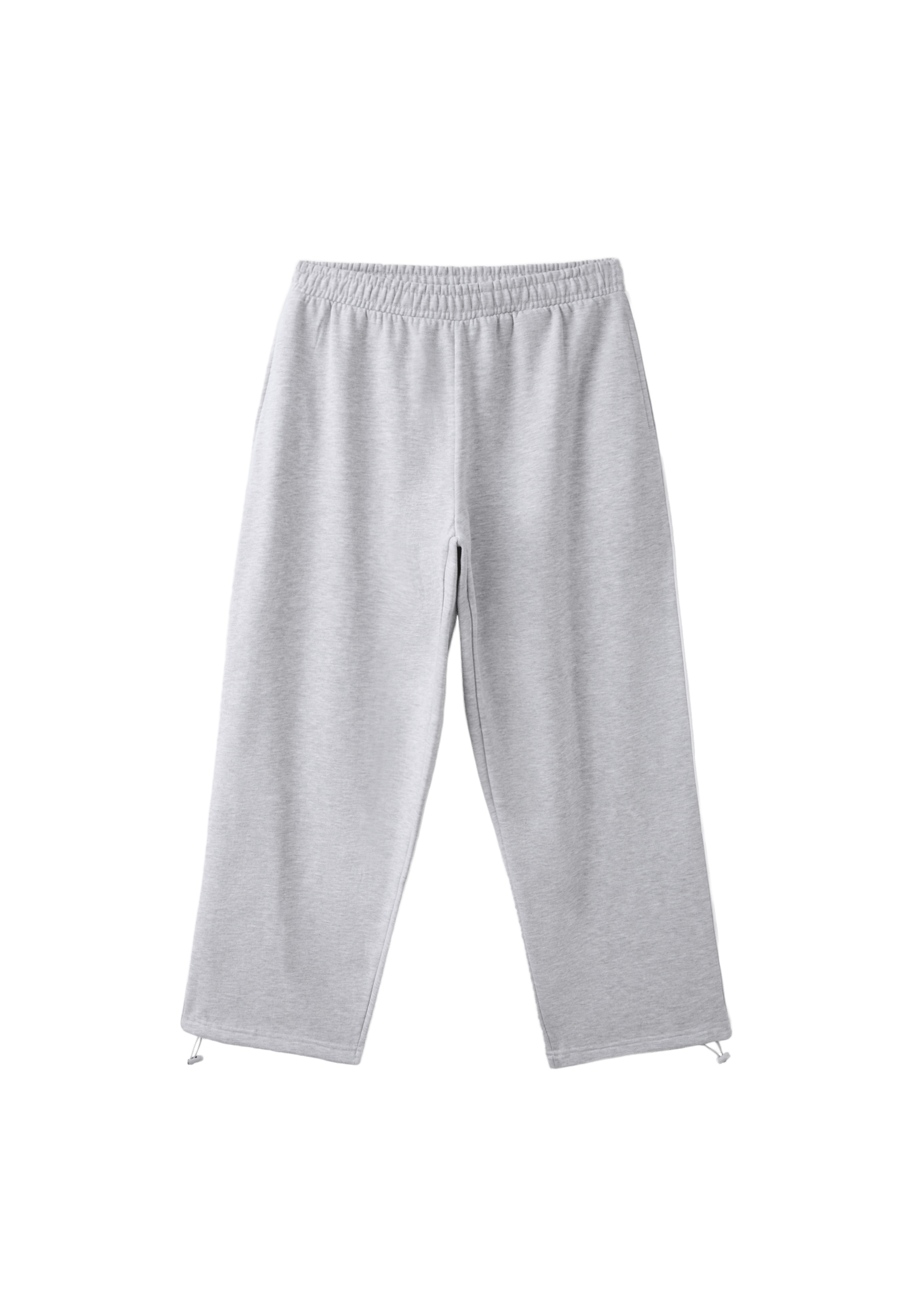 Plush joggers with piping and toggles — Grey melange