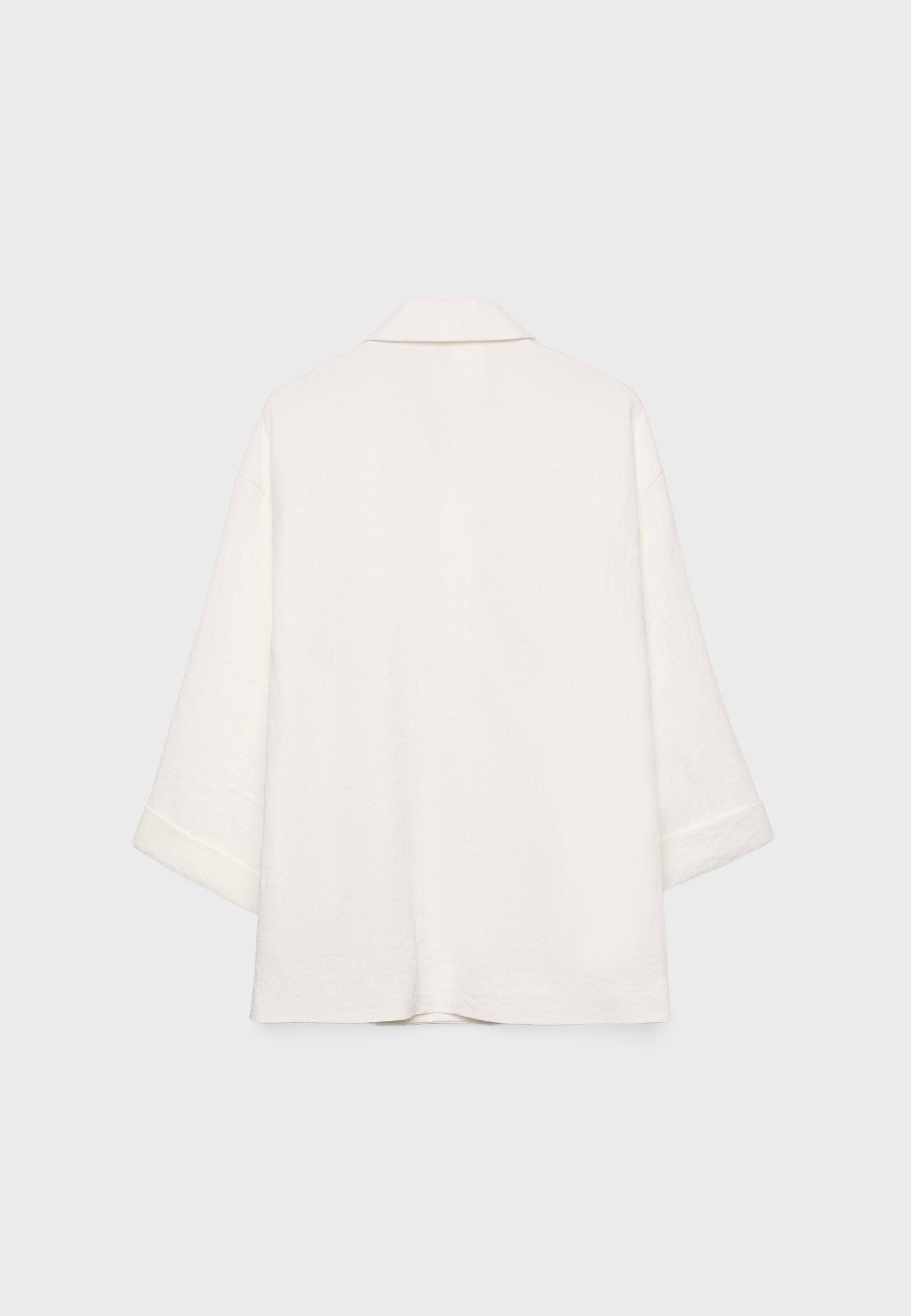 Flowing double-breasted blazer — Ecru