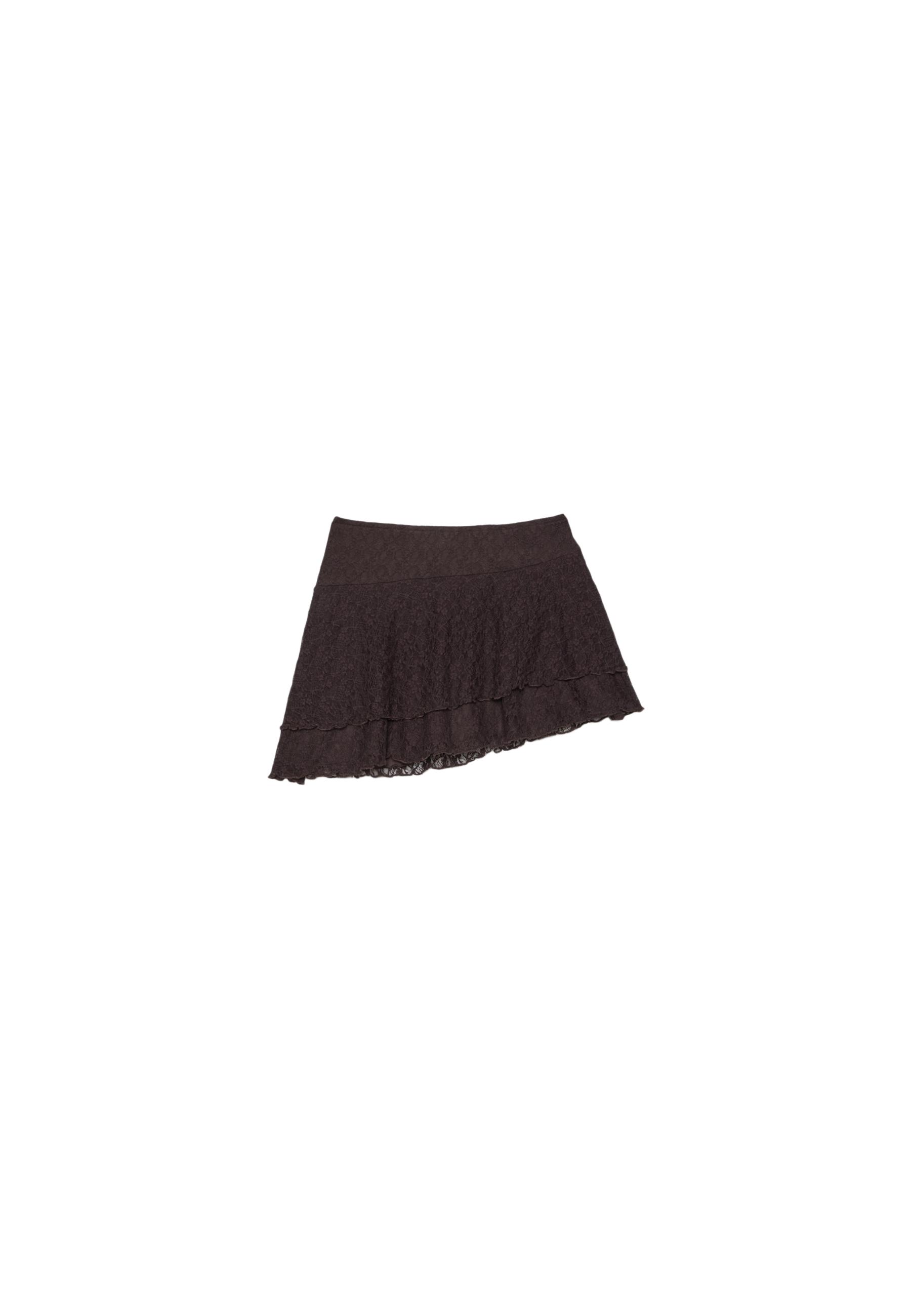Dantelli mini şort etek - Görsel 9