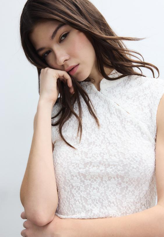 qipao tarz dantel t shirt