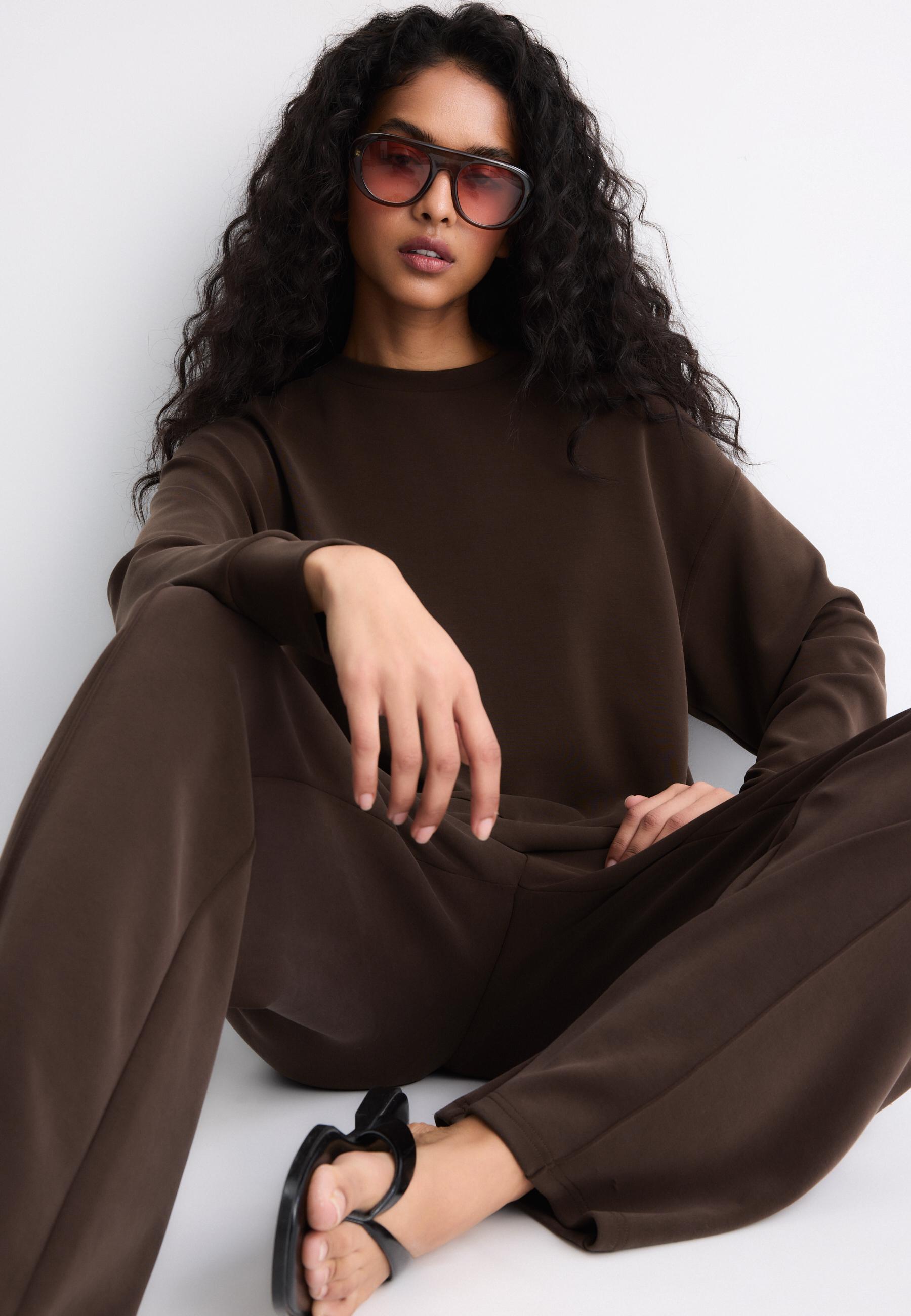 Basic soft-touch sweatshirt — Brown