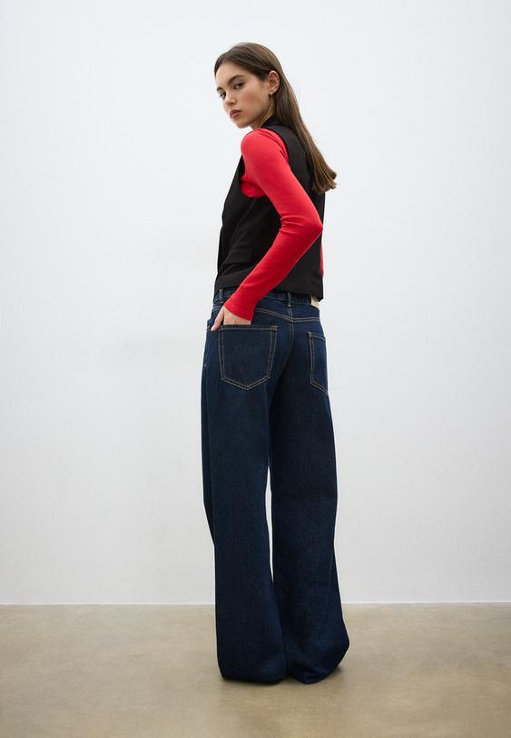 Stradivarius Double-Breasted Waistcoat Black Xl