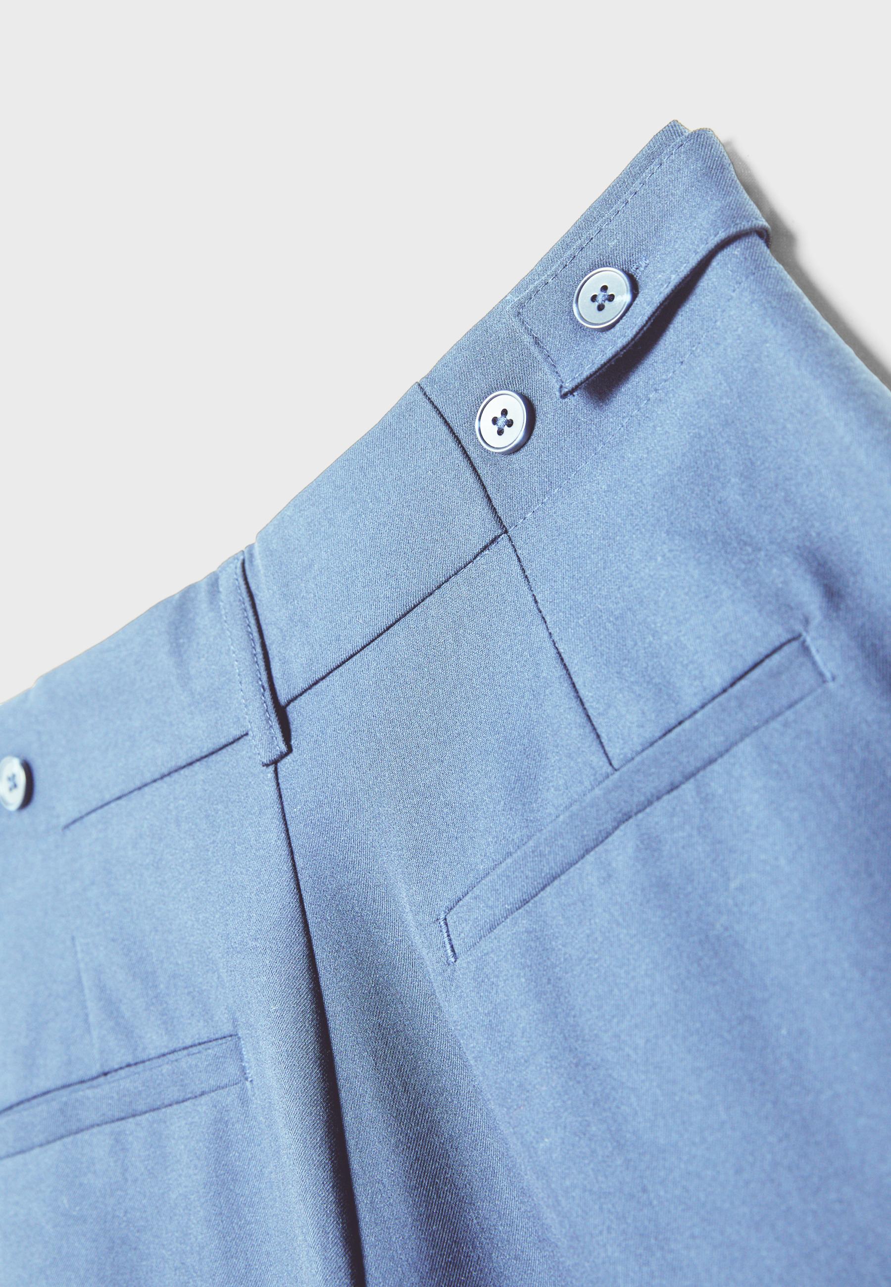 Adjustable rustic wide-leg trousers — Blue