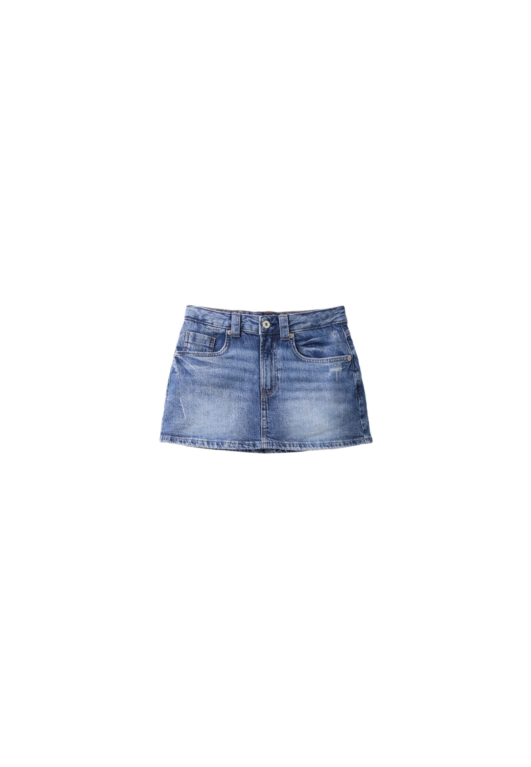 D62 denim skort — MEDIUM DENIM WASH