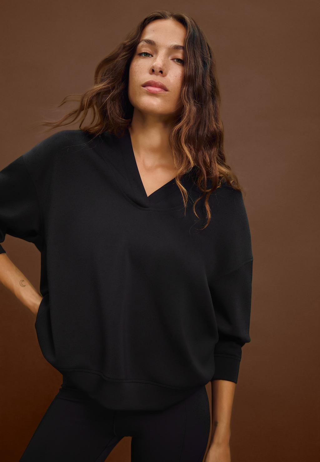 Sudadera oversize capucha tacto suave