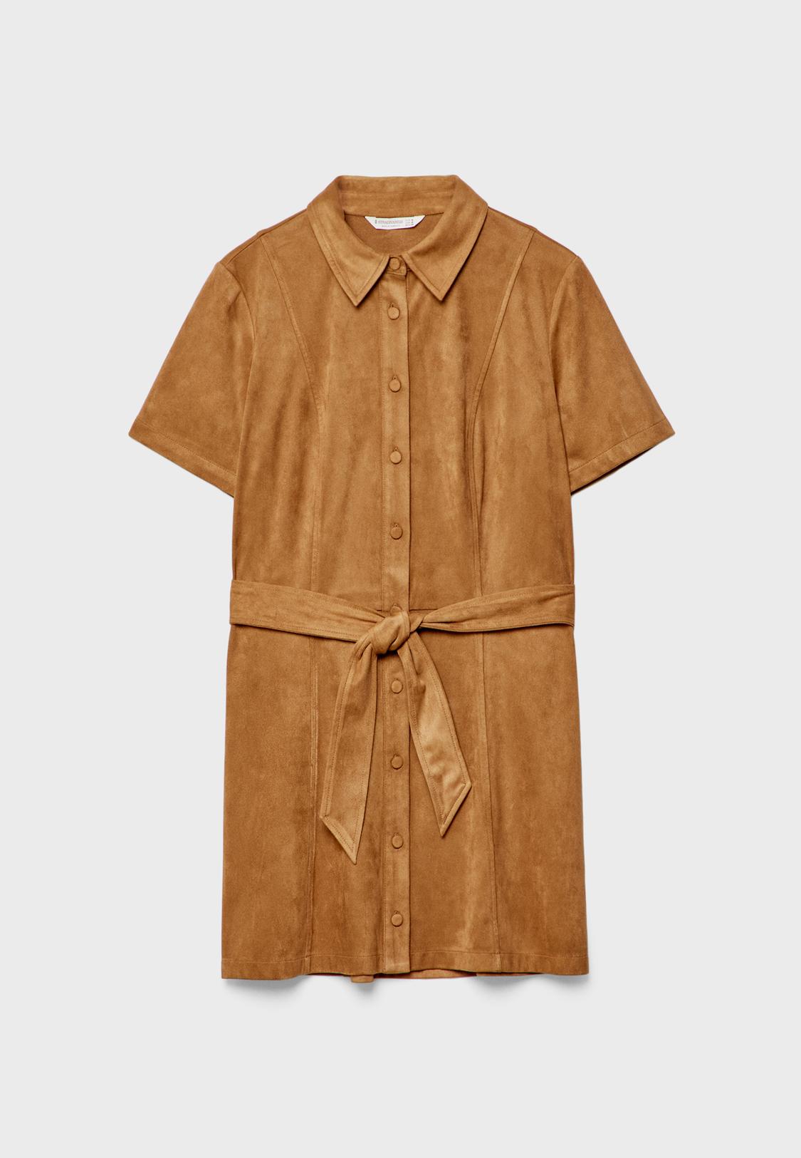 princess polly baby blue dress Short faux suede shirt dress - Women's fashion