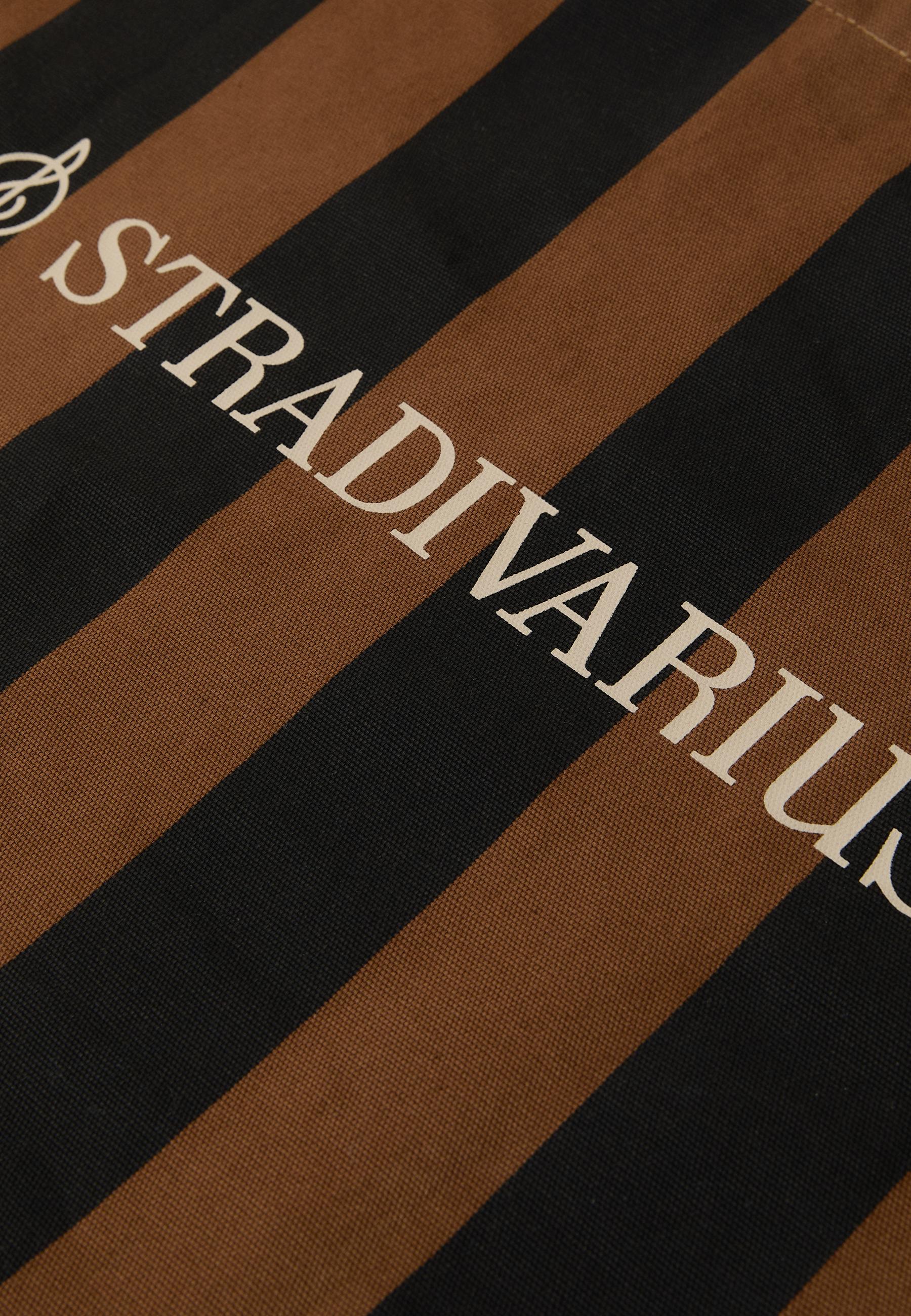 Striped tote bag — Brown