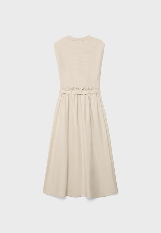 İki malzemeli midi elbise - Görsel 8