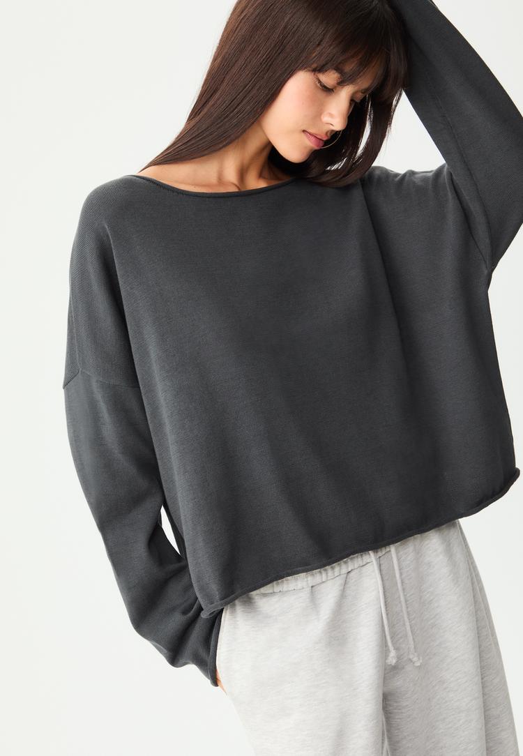jersey crop scollo a barchetta
