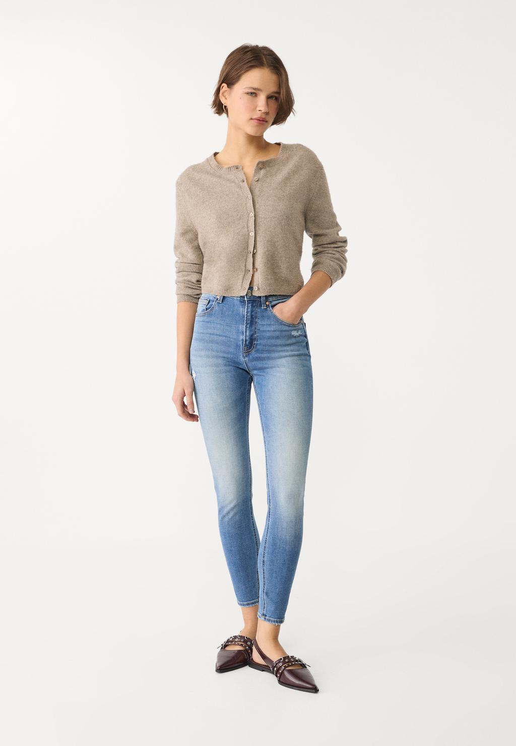 D09 skinny jeans met superhoge taille