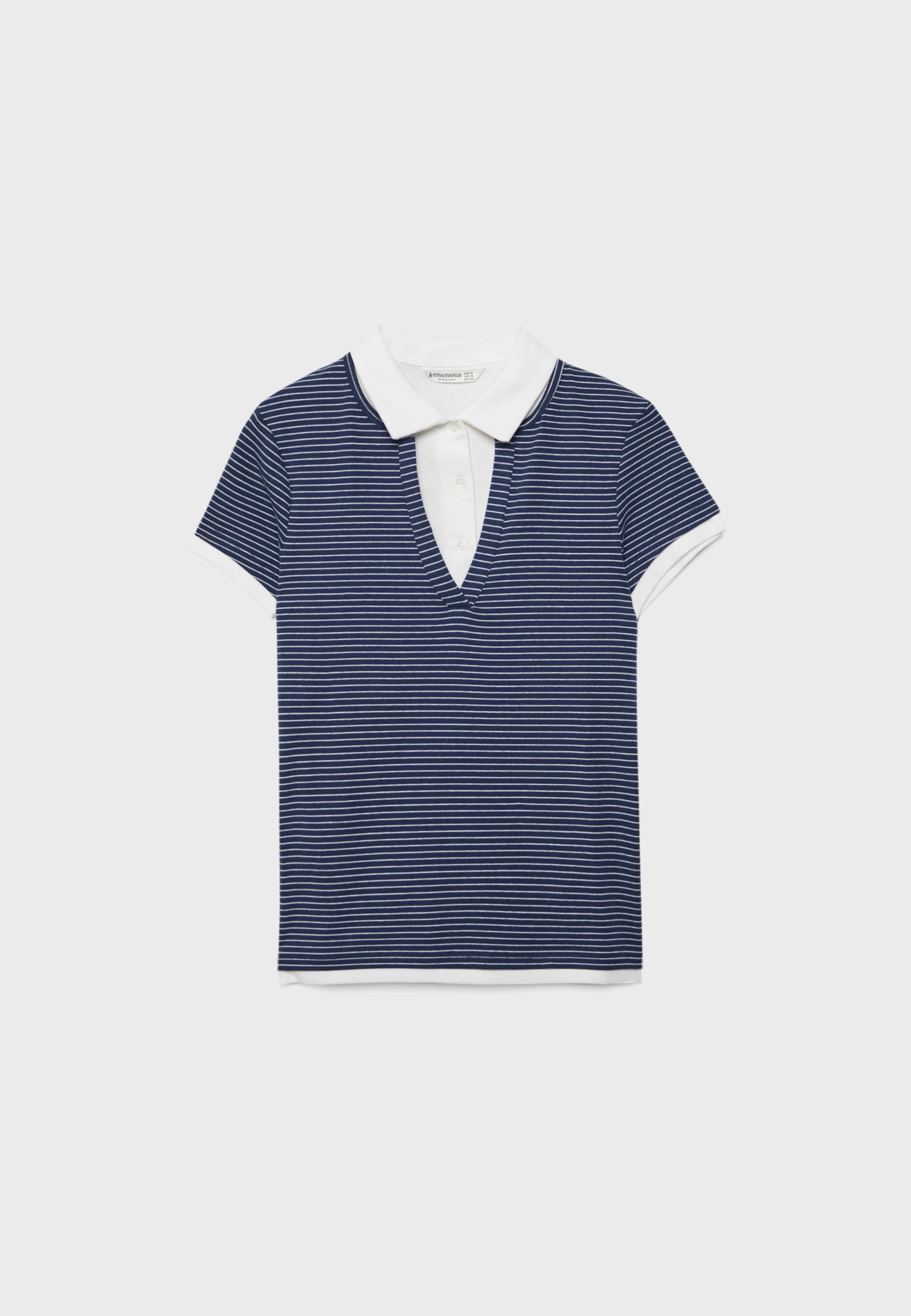 Double-layer short sleeve polo T-shirt — Ecru