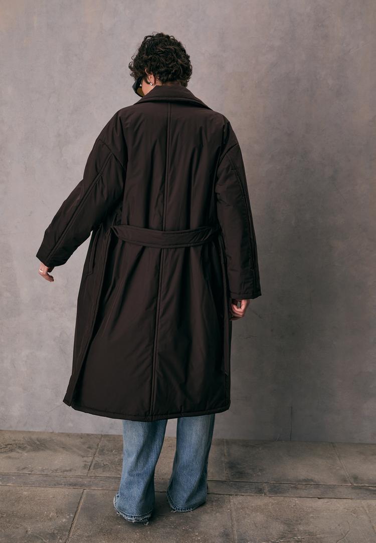 long quilted trench coat