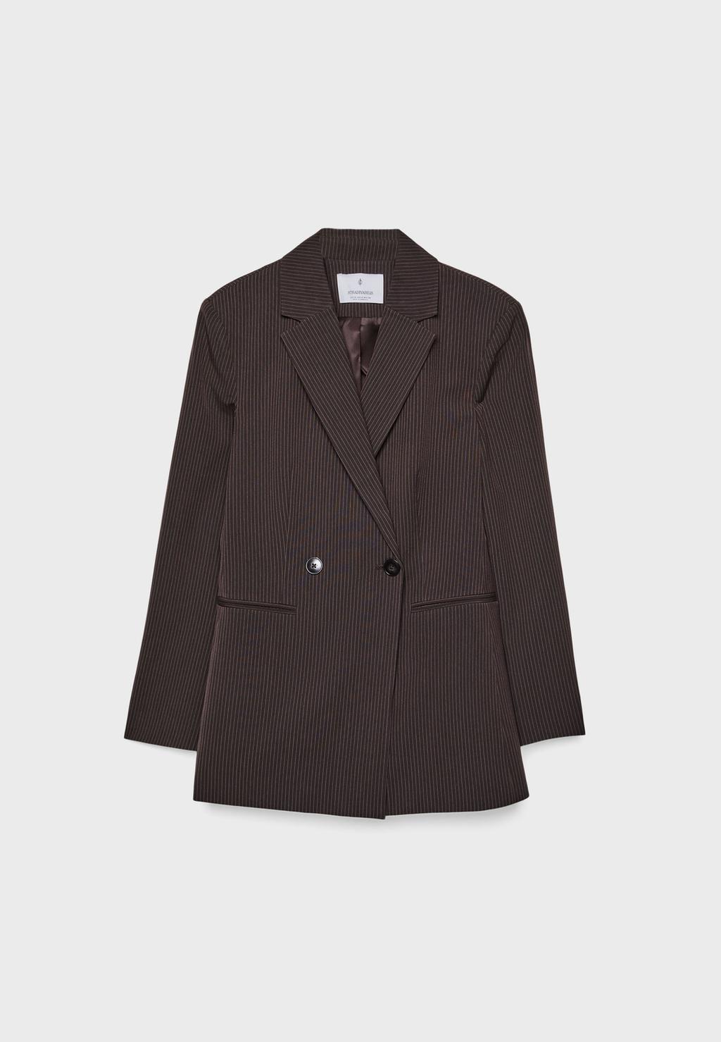 Americana slim fit cruzada rayas