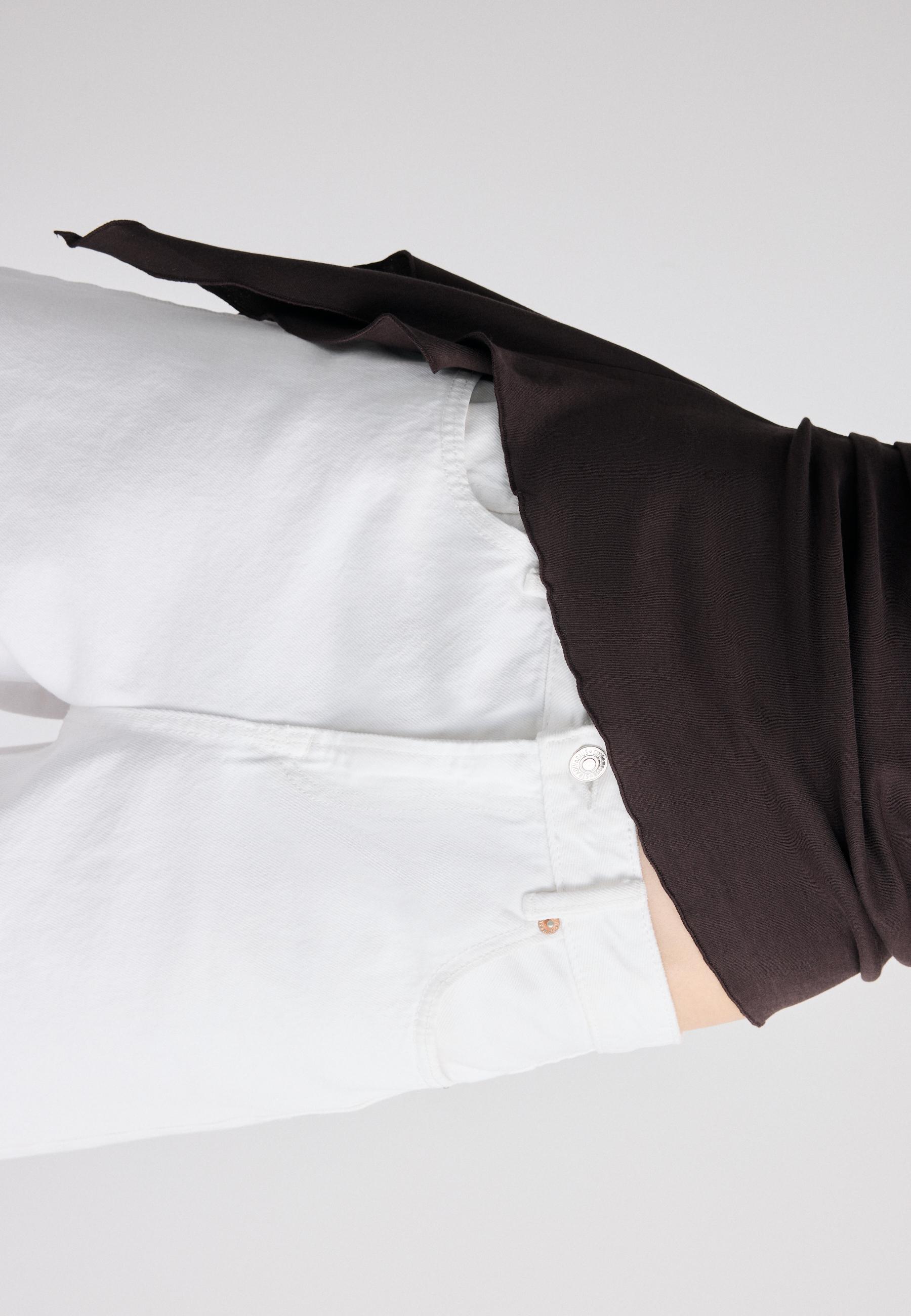 Asymmetric short sleeve T-shirt — Brown