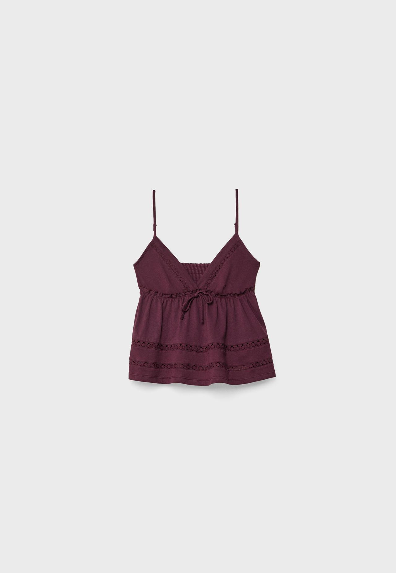 Strappy top with lace trim