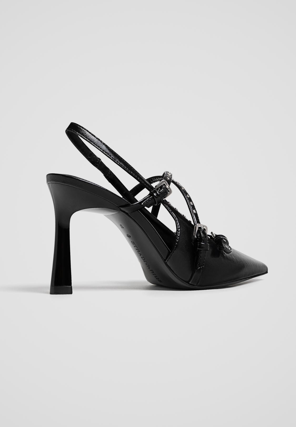 Tacones Zapato Negro Stradivarius Zapatos Tacón Tachas