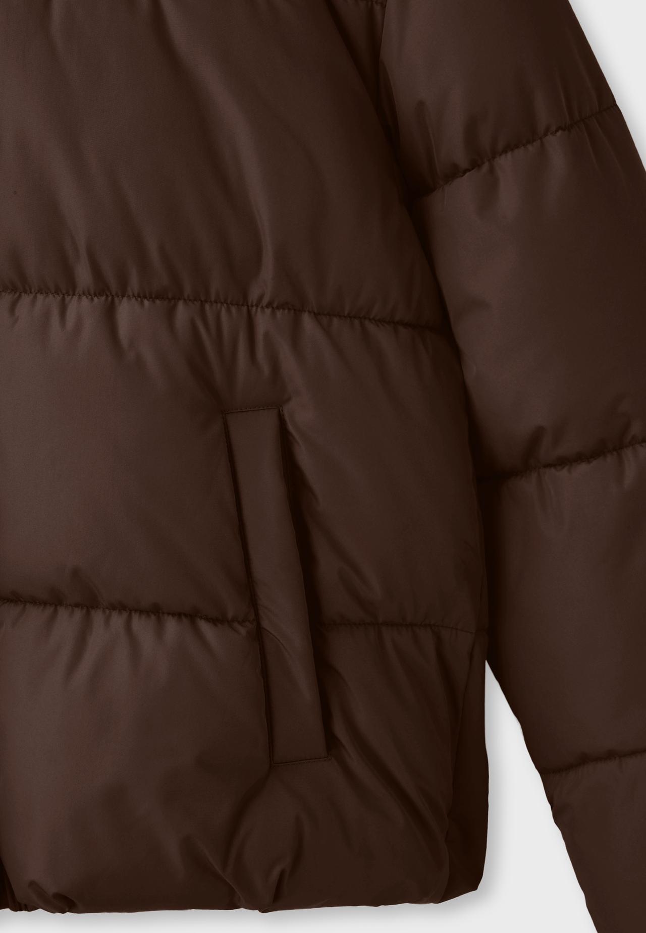Basic hooded padded jacket — Brown