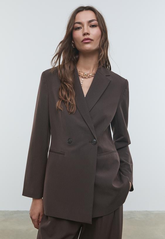 americana slim fit gekruist met strepen