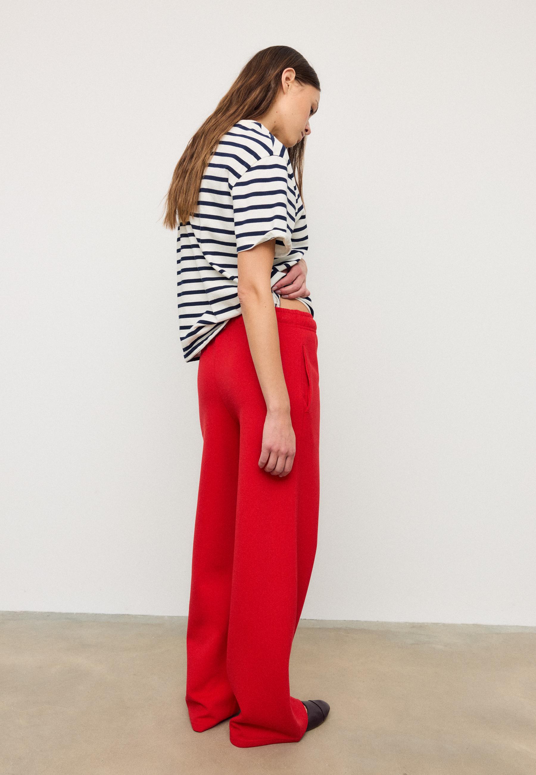 Wide-leg jogger trousers — Red
