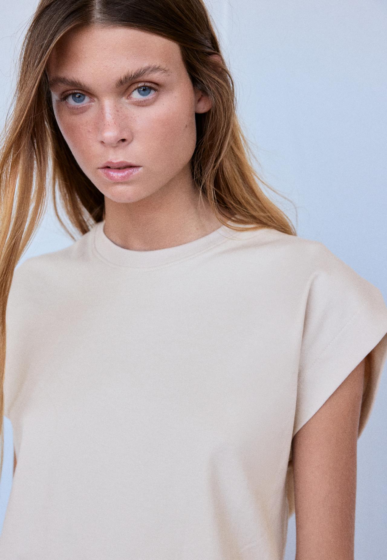 B06 Basic drop shoulder T-shirt — Stone