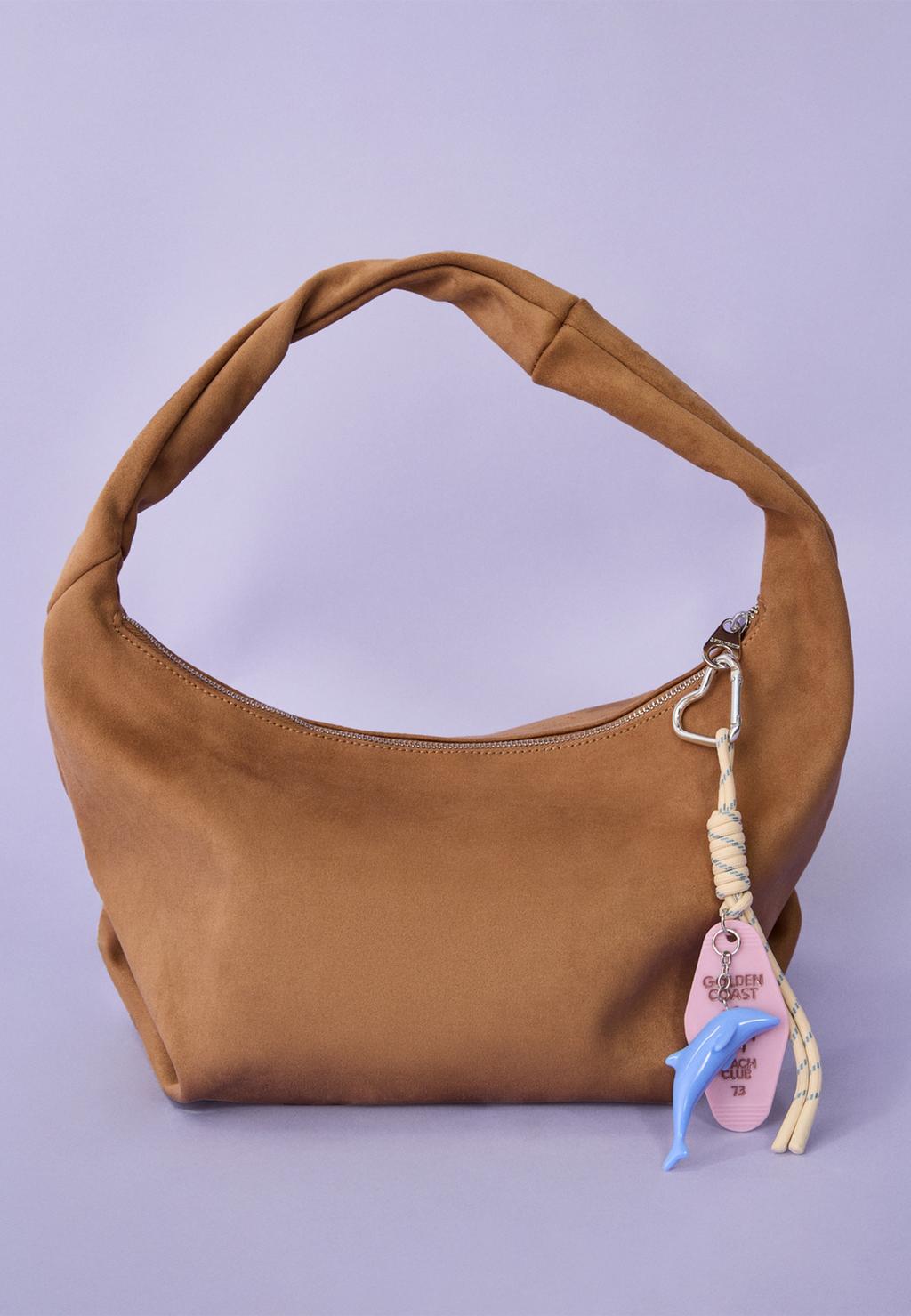 Borsa a spalla con dettaglio manico