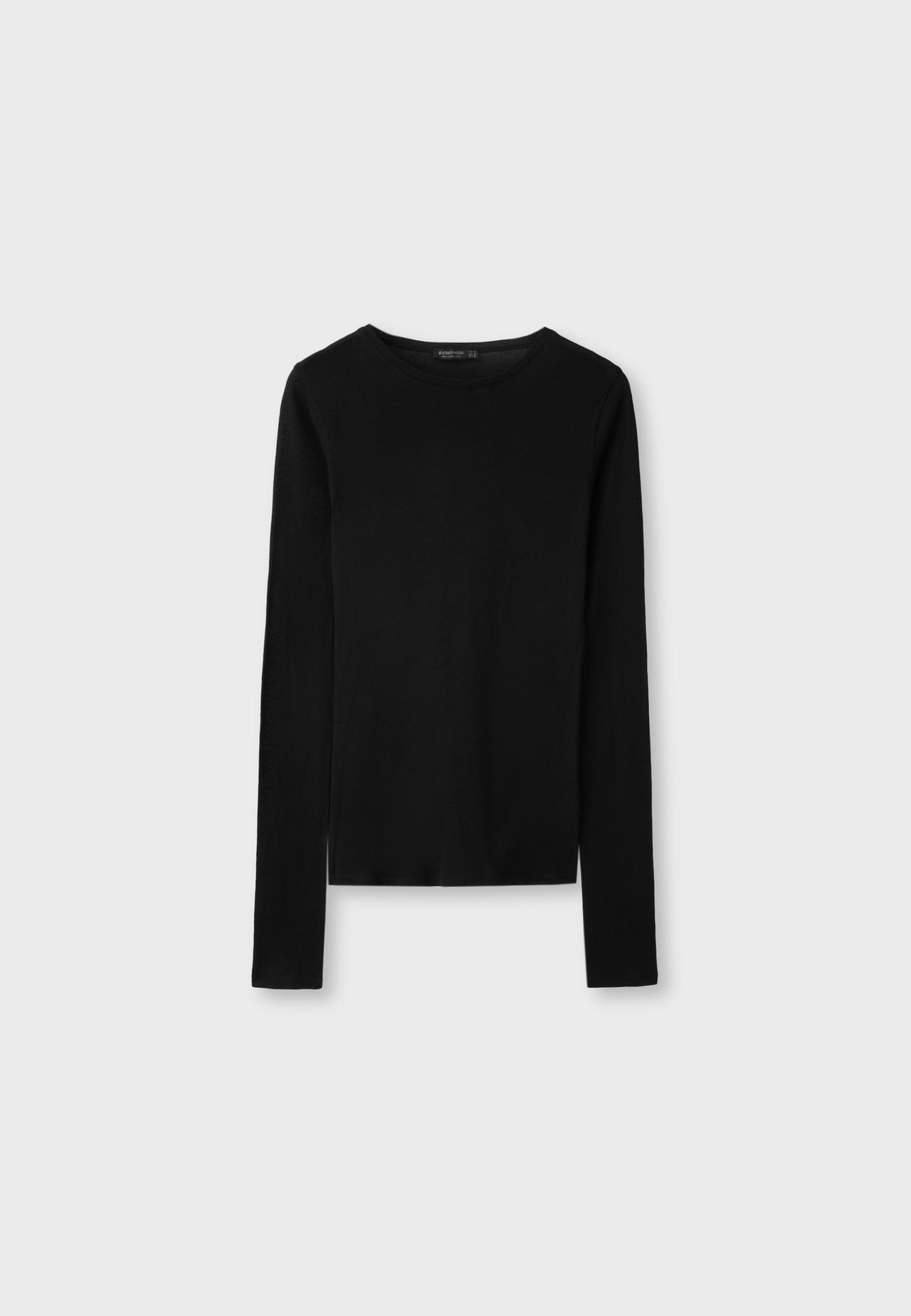 Supima® cotton long sleeve T-shirt — Black