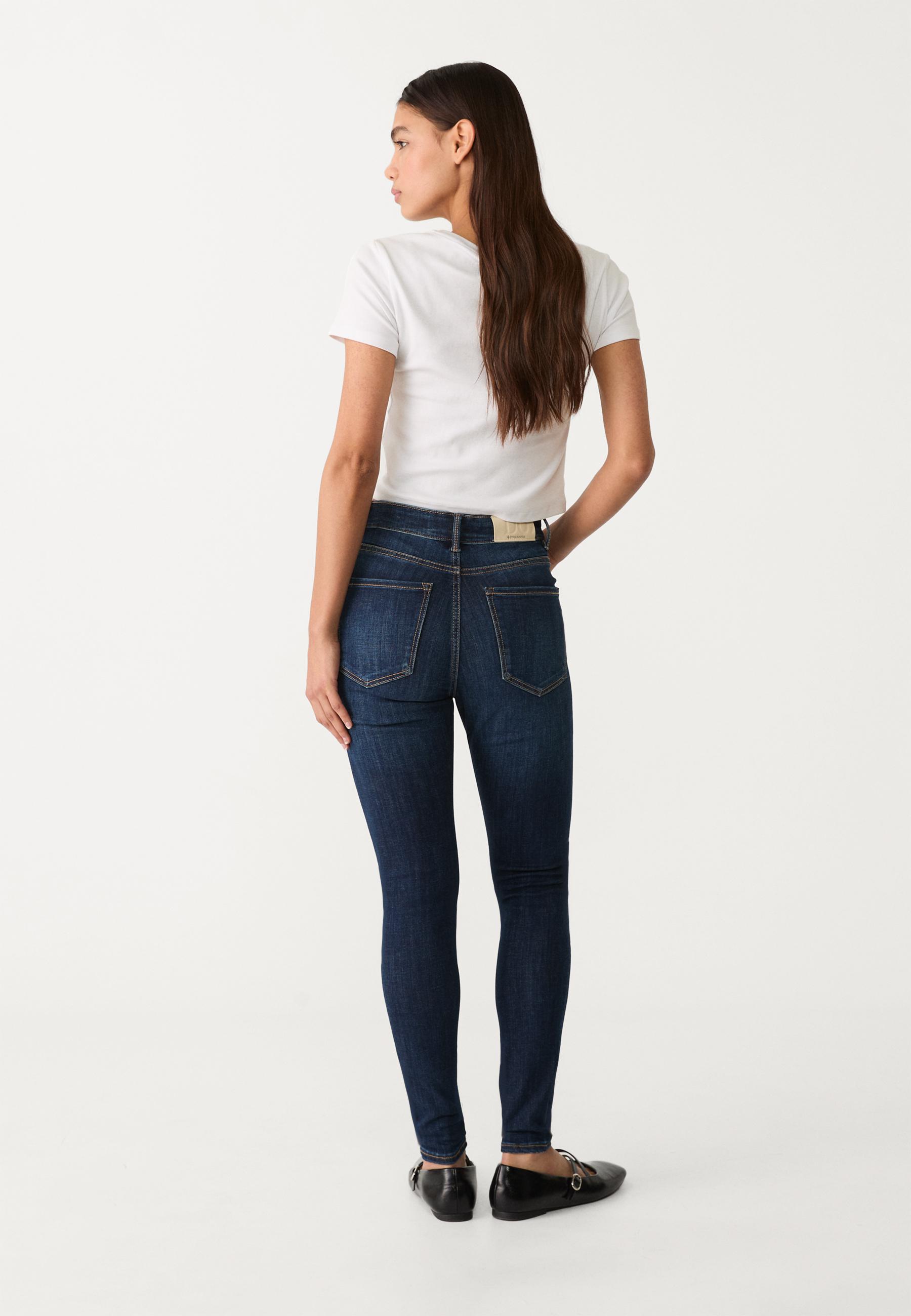 D07 High-waist skinny jeans — OVERDYED BLUE DENIM