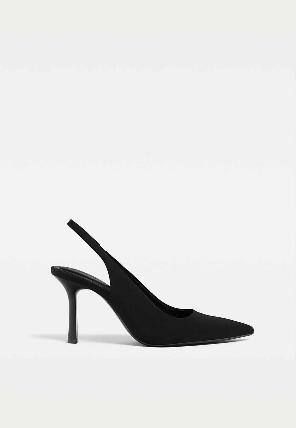 Scarpe slingback effetto neoprene