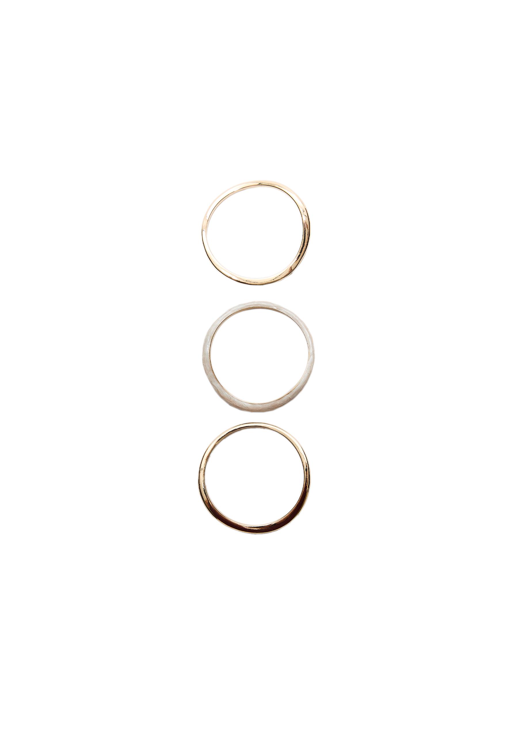 Set of 3 enamelled rigid bangles — Gold