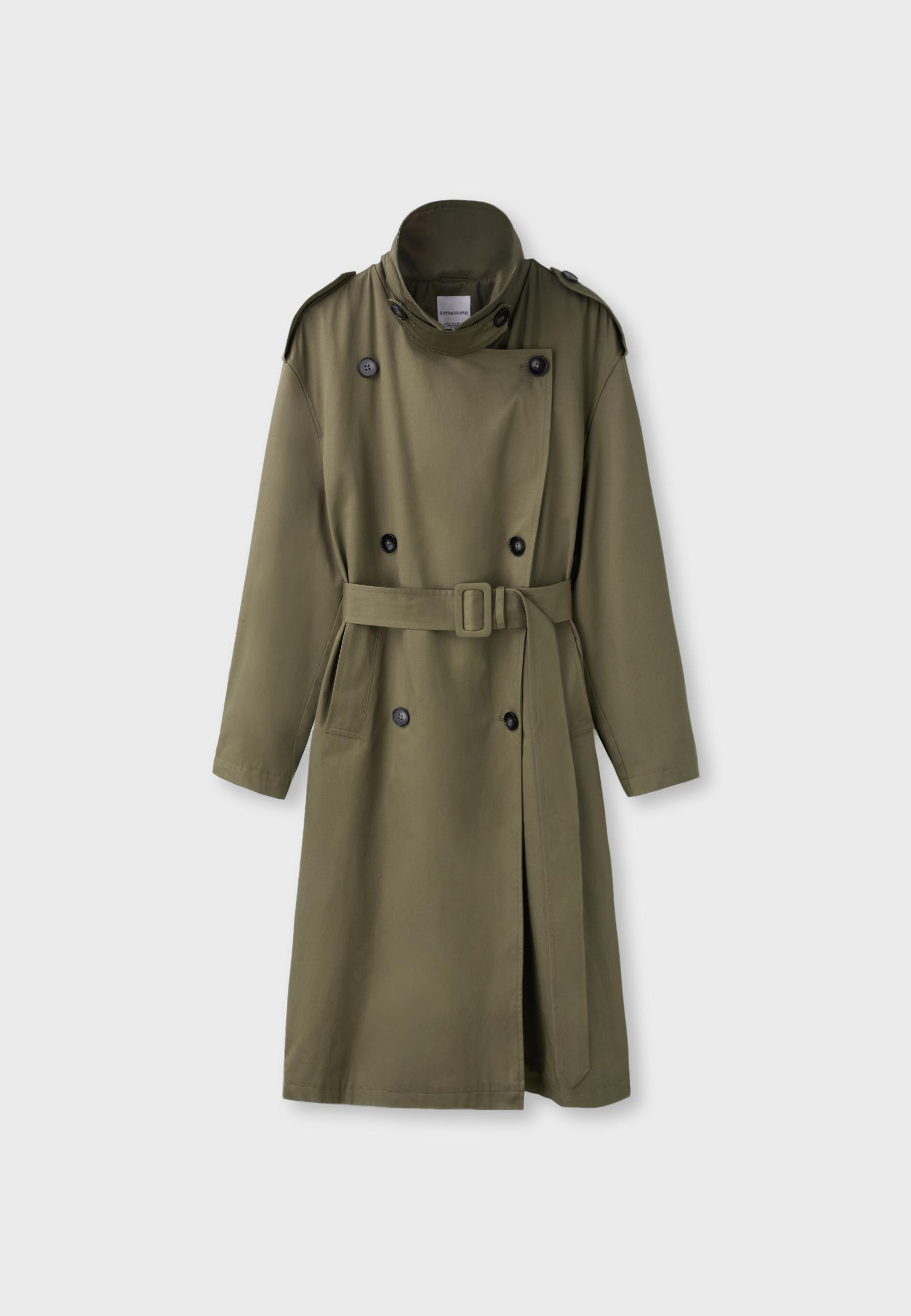 Long basic trench coat — Khaki