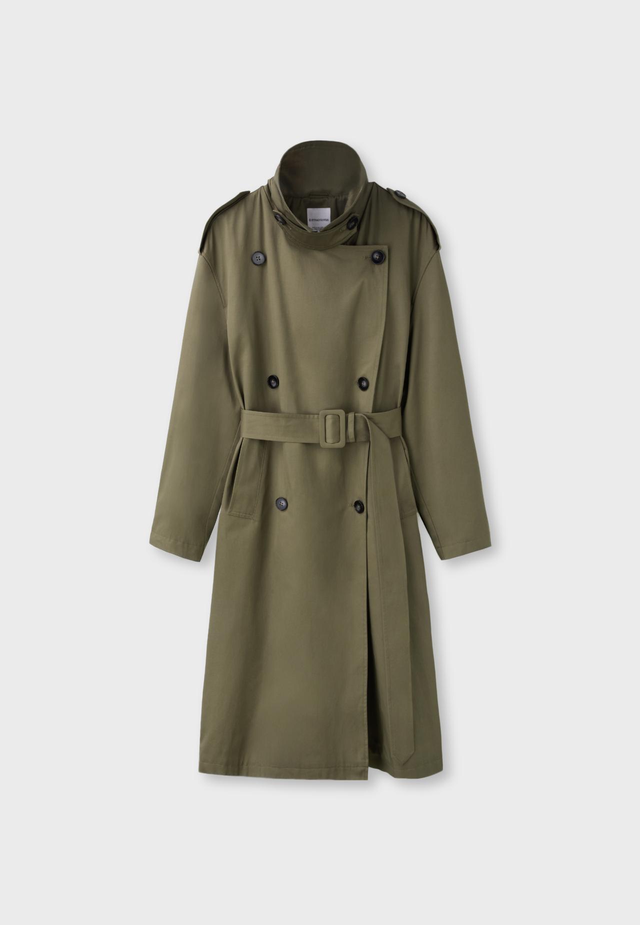 Long basic trench coat — Khaki