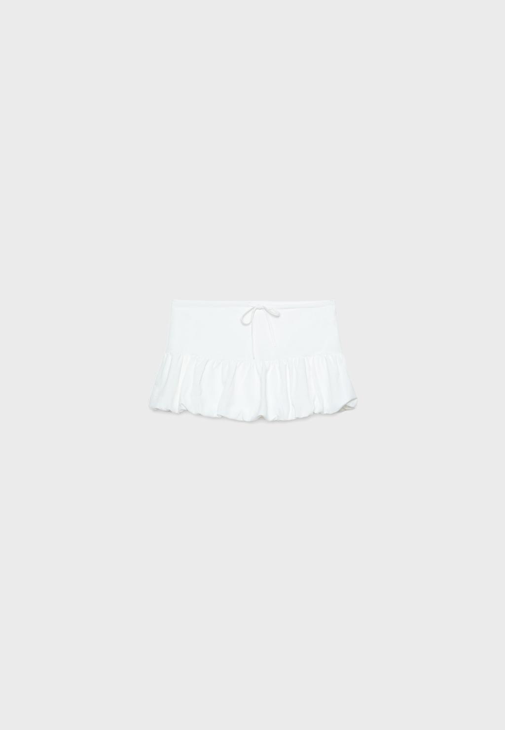 Falda pantalón globo con lino