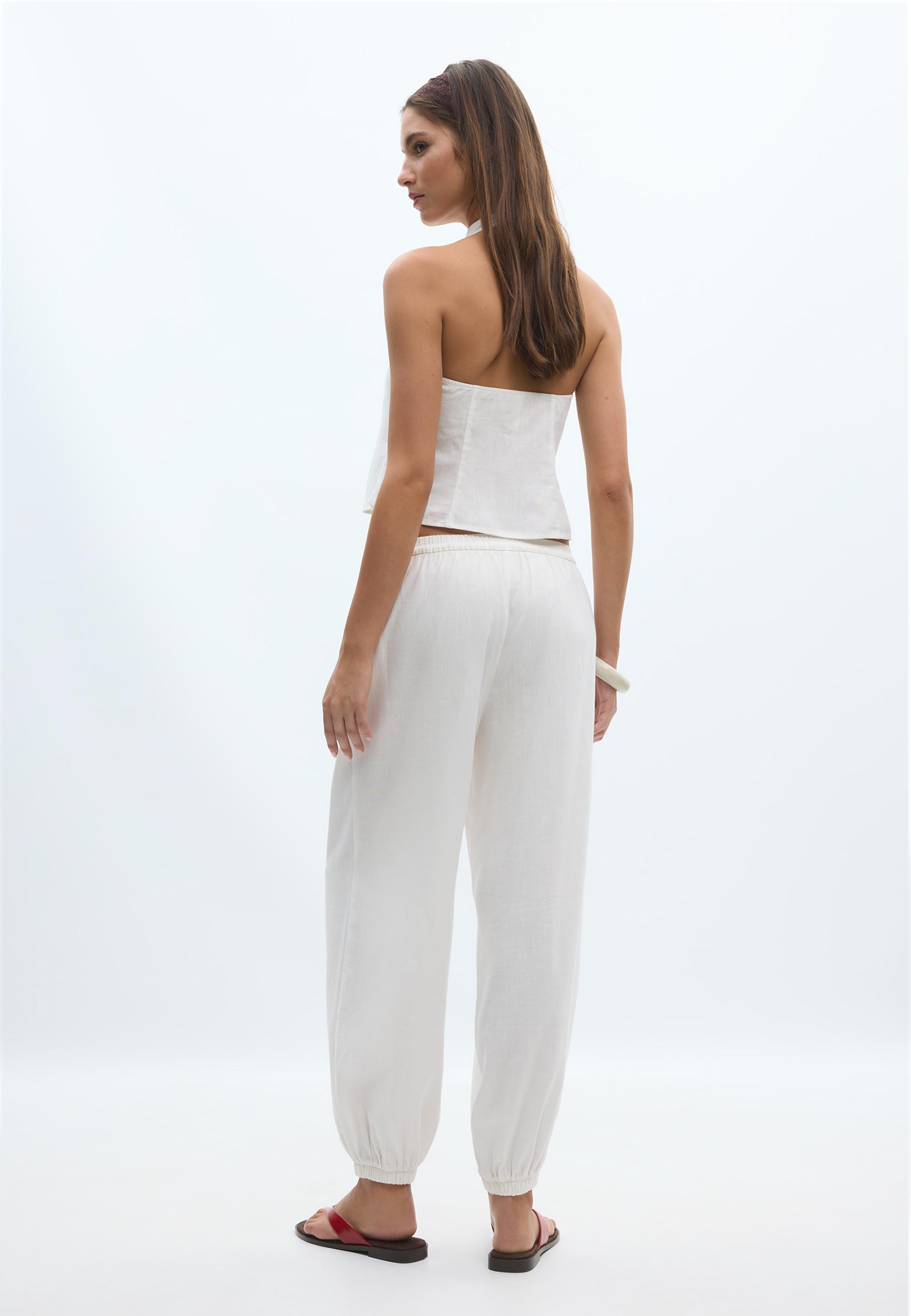 Qipao halter yaka düğmeli üst - Görsel 5