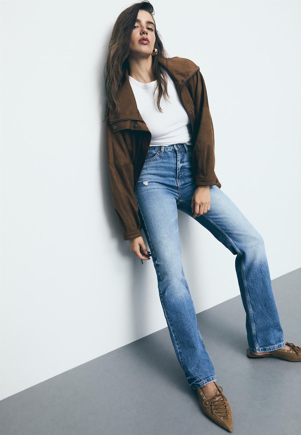 D98 straight-leg vintage effect jeans