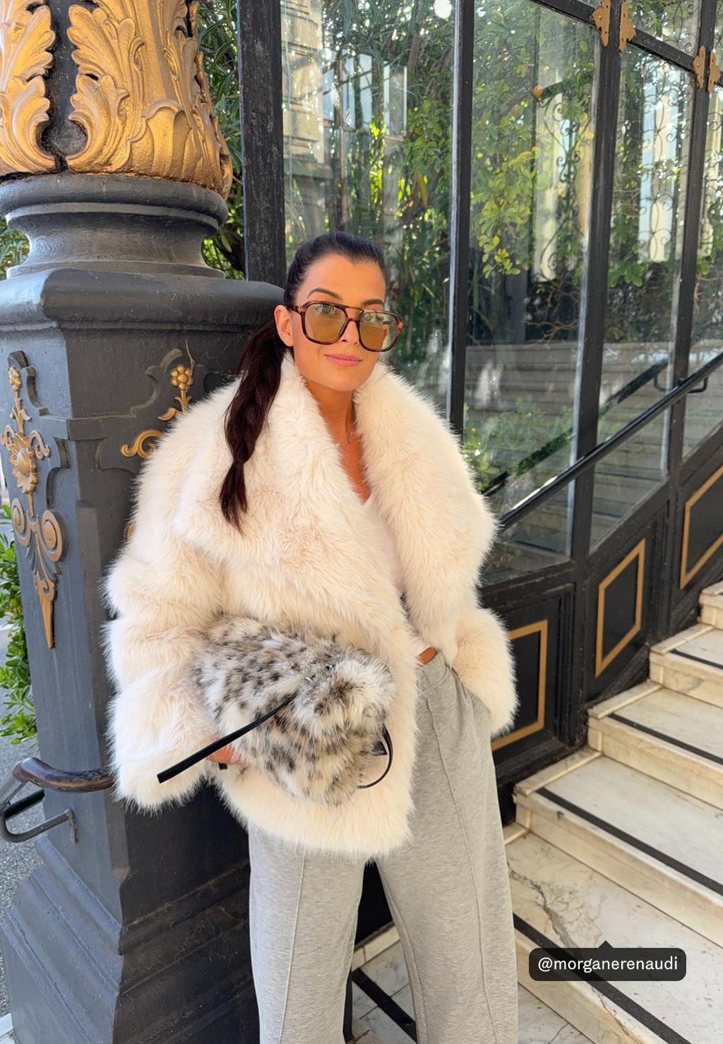 Faux fur tote bag
