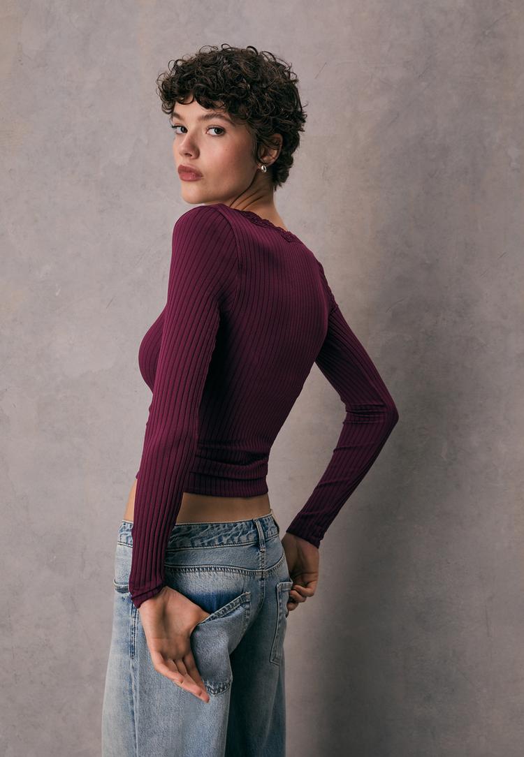 camiseta seamless encaje