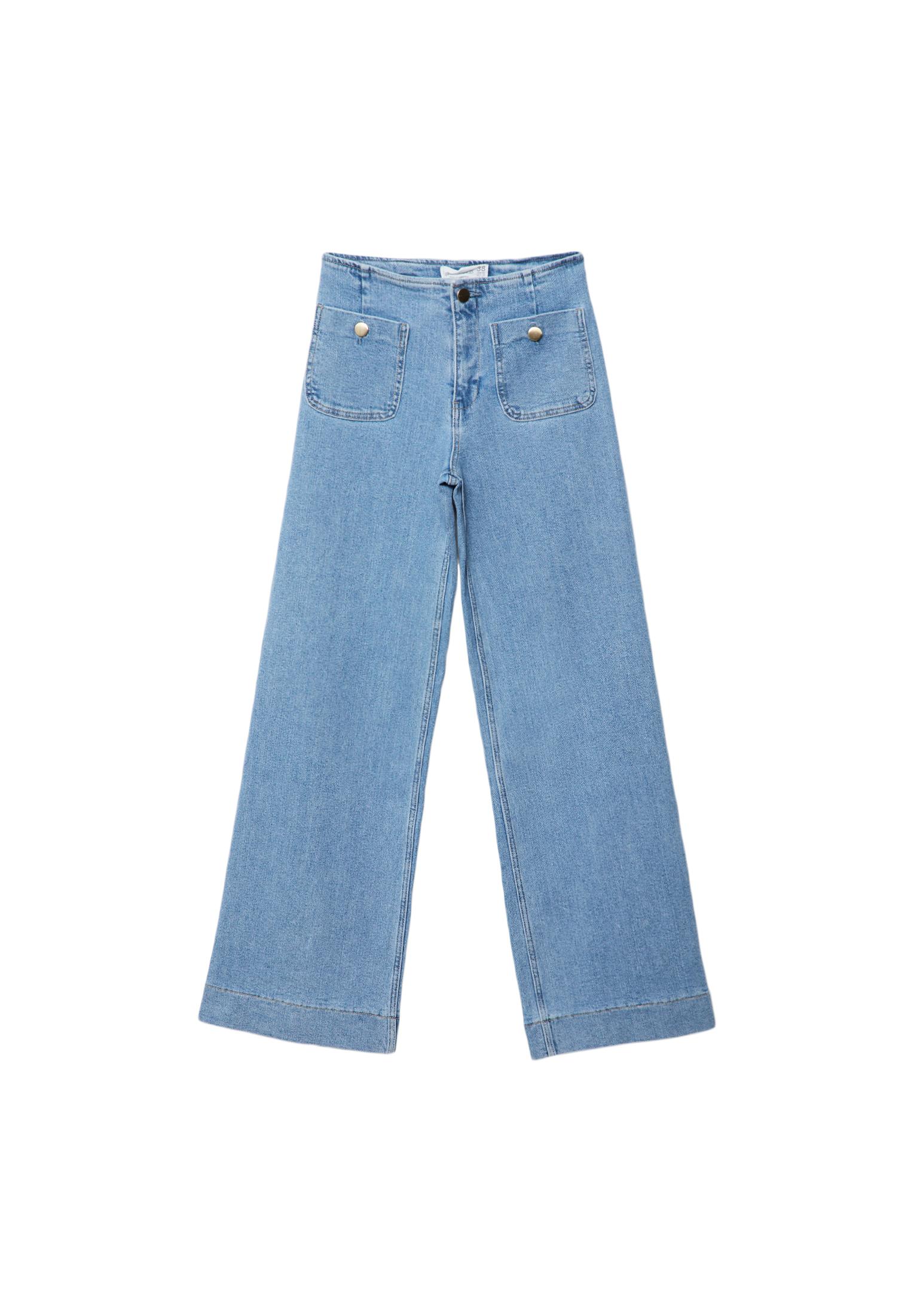 D77 Minimalist jeans with pockets — MEDIUM LIGHT BLUE DENIM