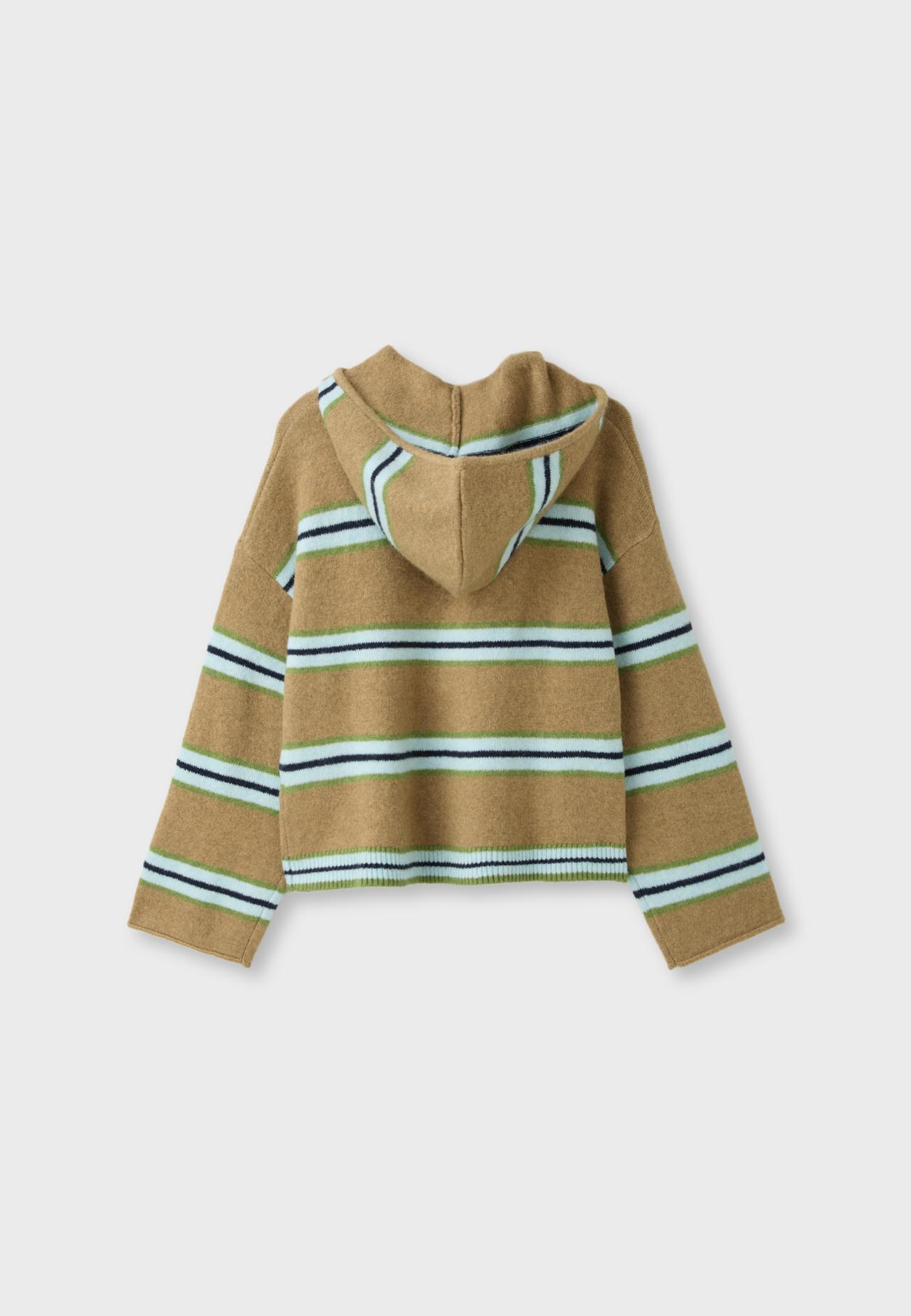 Knit jumper with scarf — Olive green