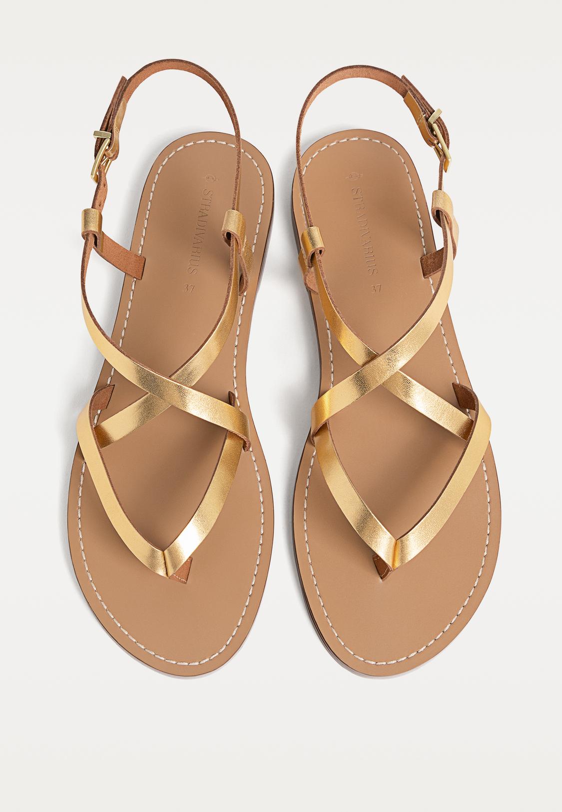 Flat strappy leather sandals - Main Image