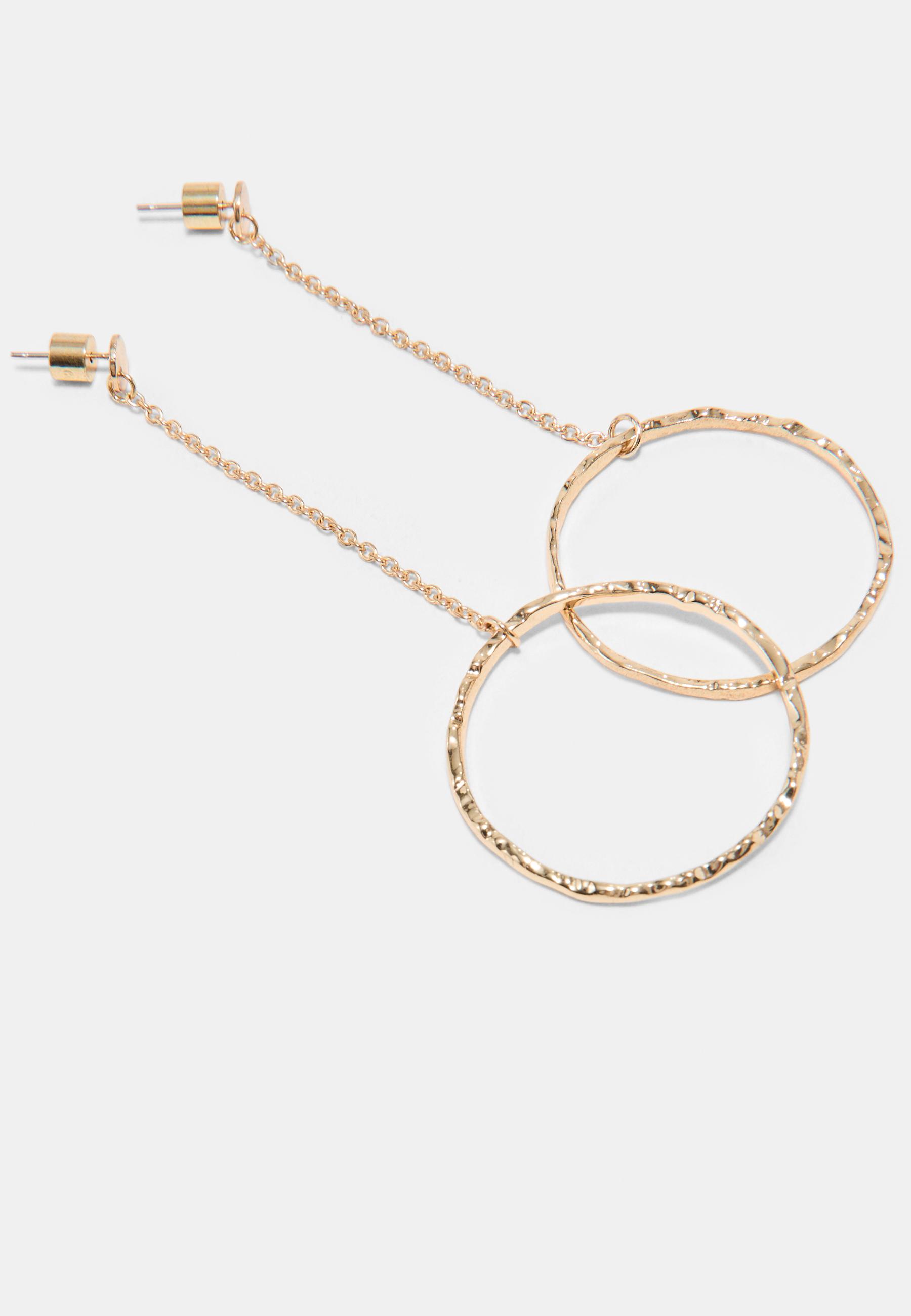 Long circle dangle earrings — Gold