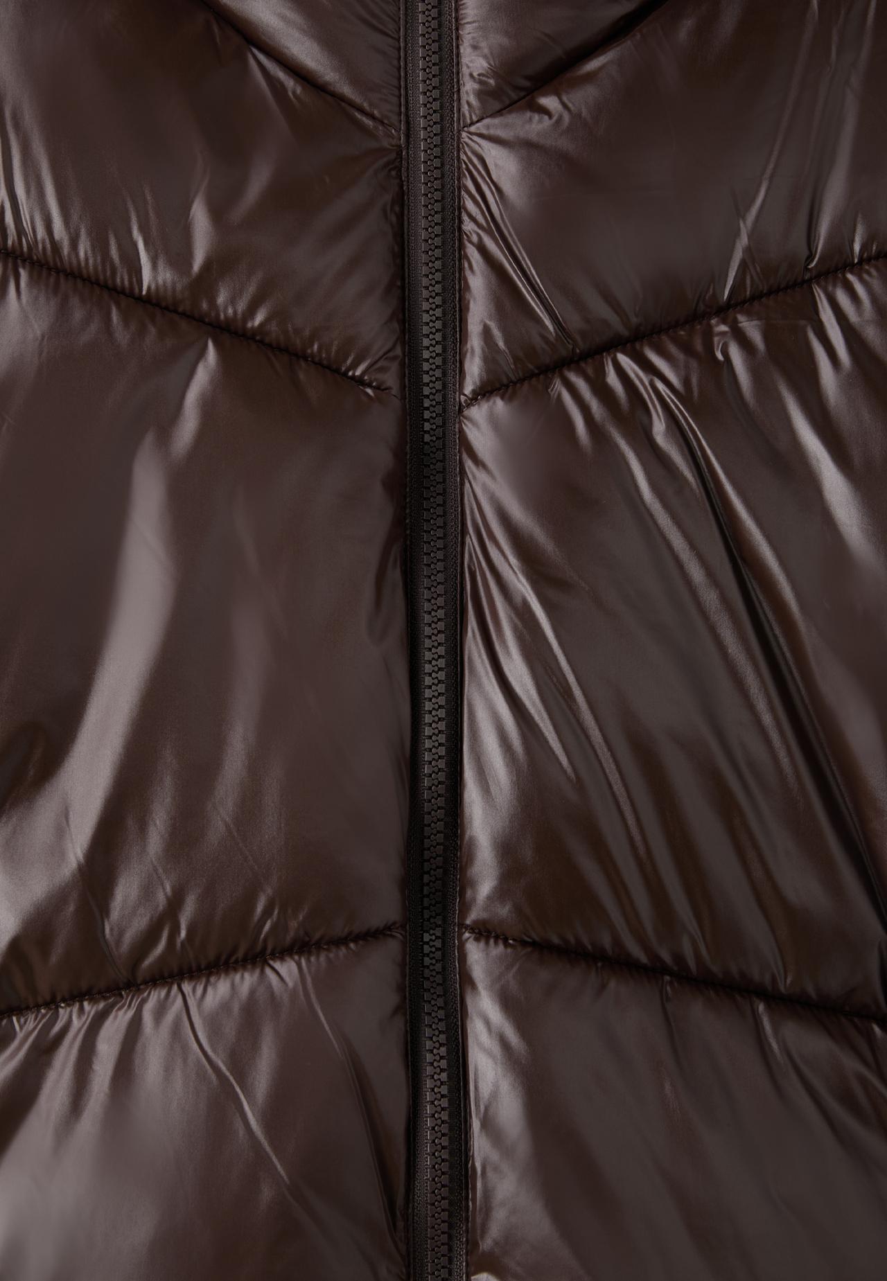 Cropped high neck padded jacket — Brown