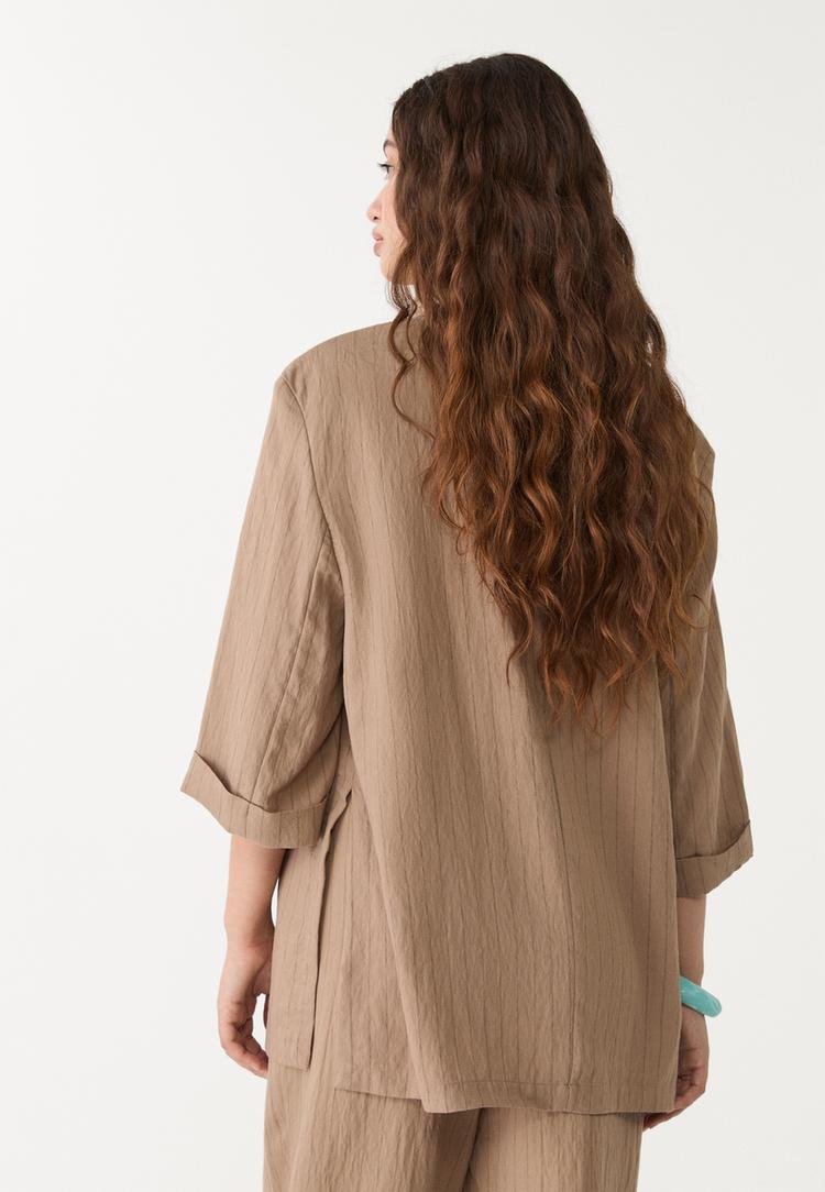 americana kimono rayas con lino