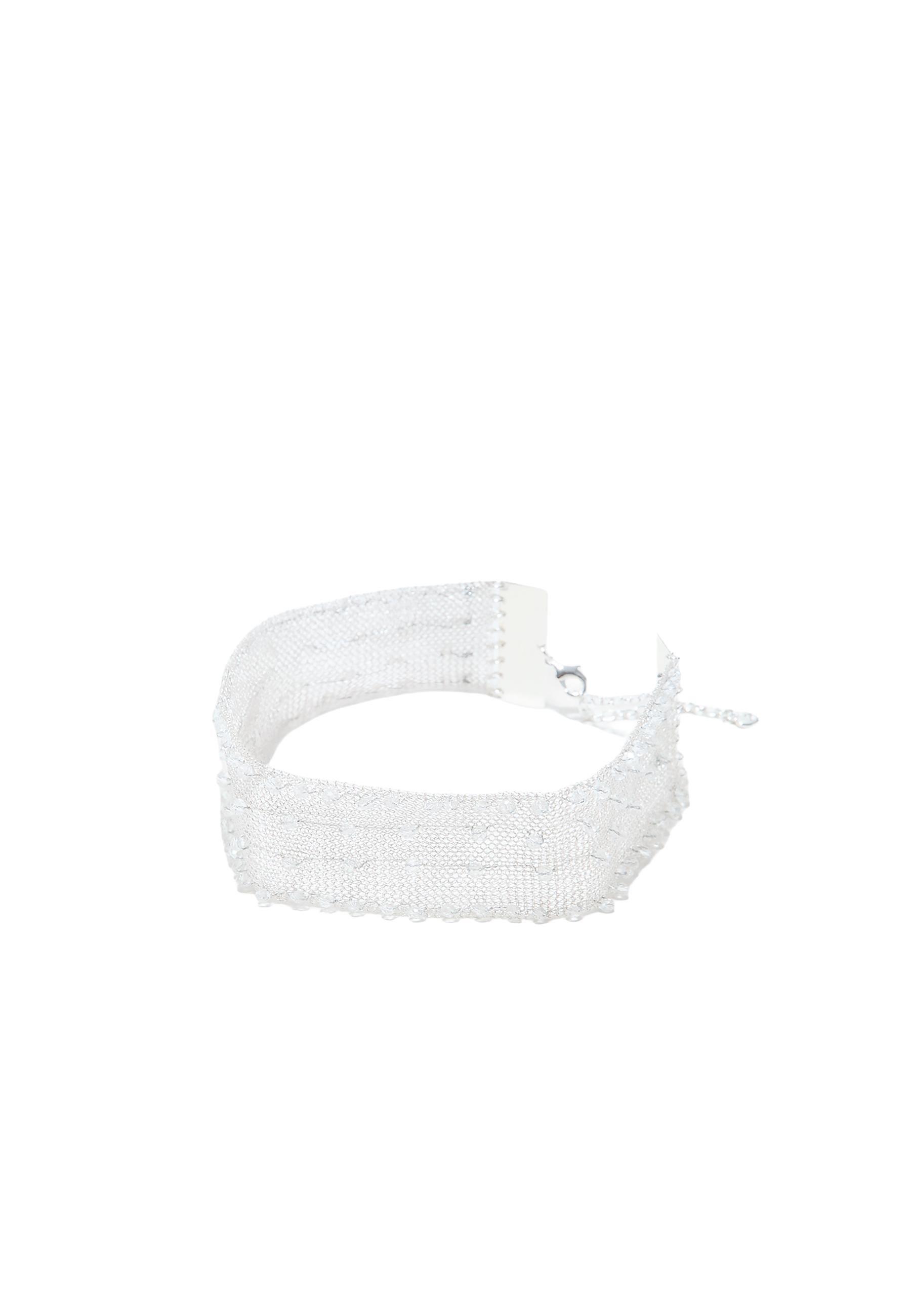 Rigid metal mesh choker — Grey