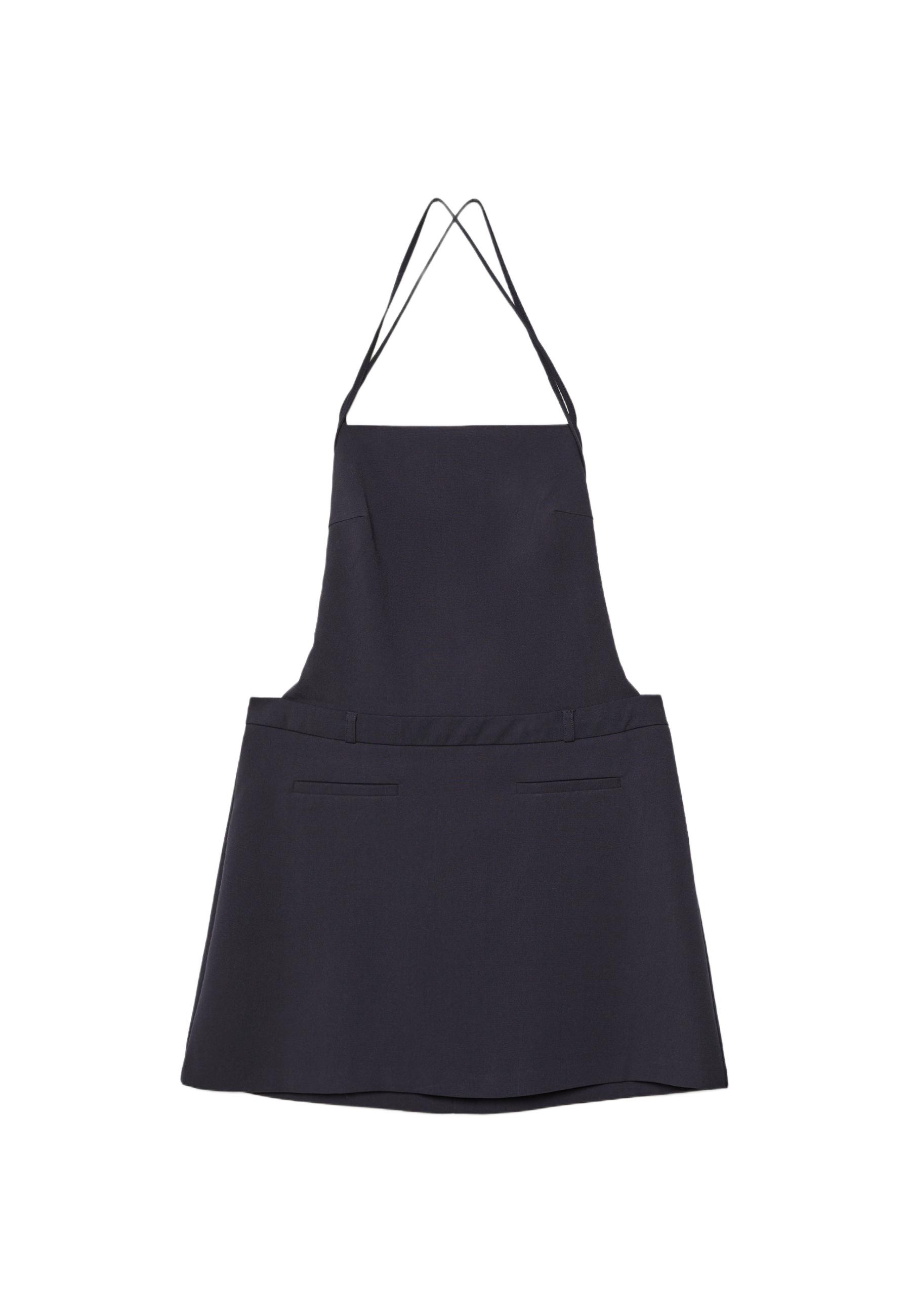 Short pinafore dress — Dark blue