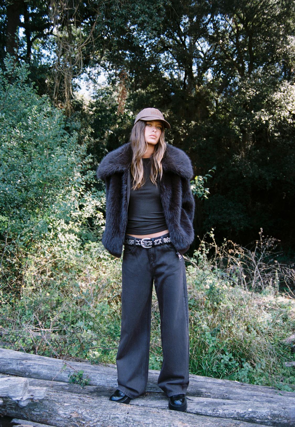 Shirt Long Black Faux Fur Jacket Faux Fur Jacket