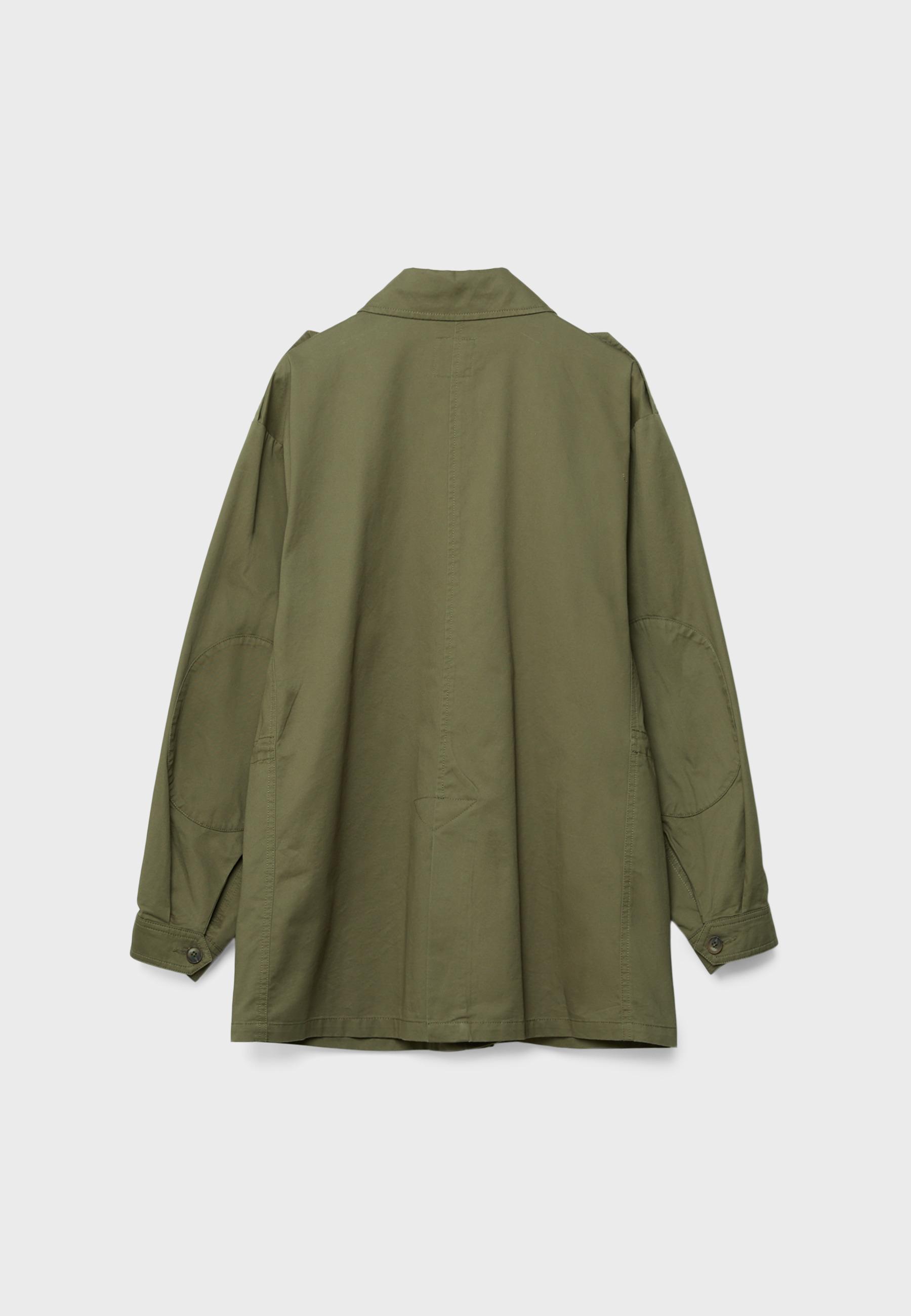 Cotton parka with pockets — Olive green