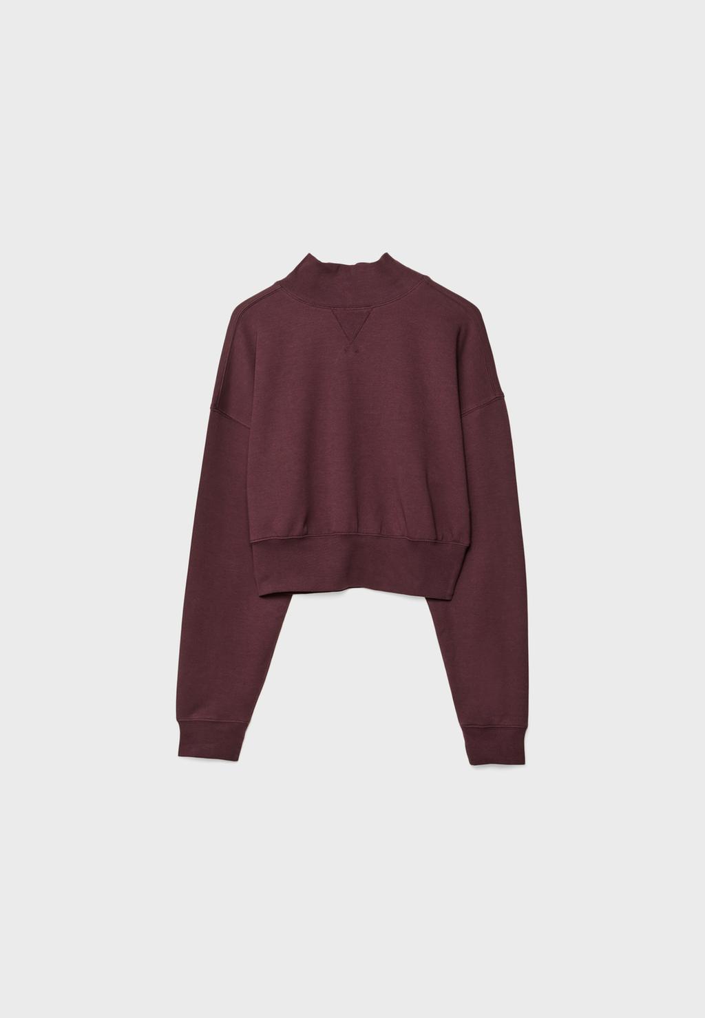 SOLUK EFEKTLİ DİK YAKA SWEATSHIRT