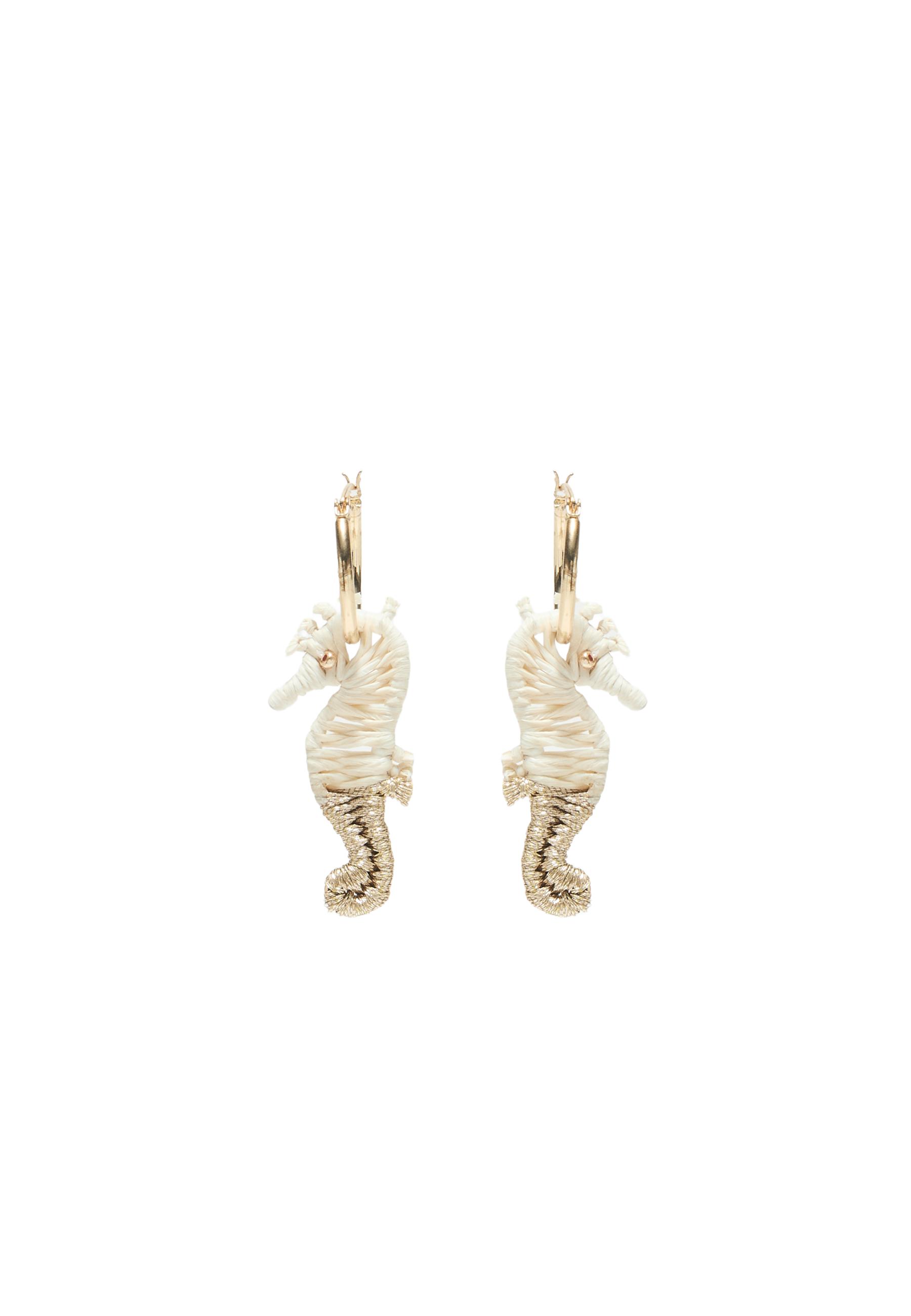 Seahorse earrings — Ecru
