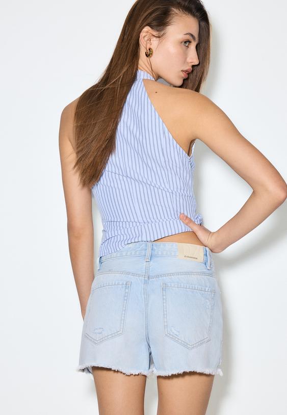 d75 ripped denim shorts