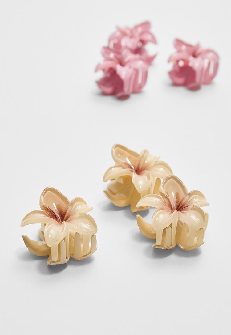 set 6 mini pinzas flor